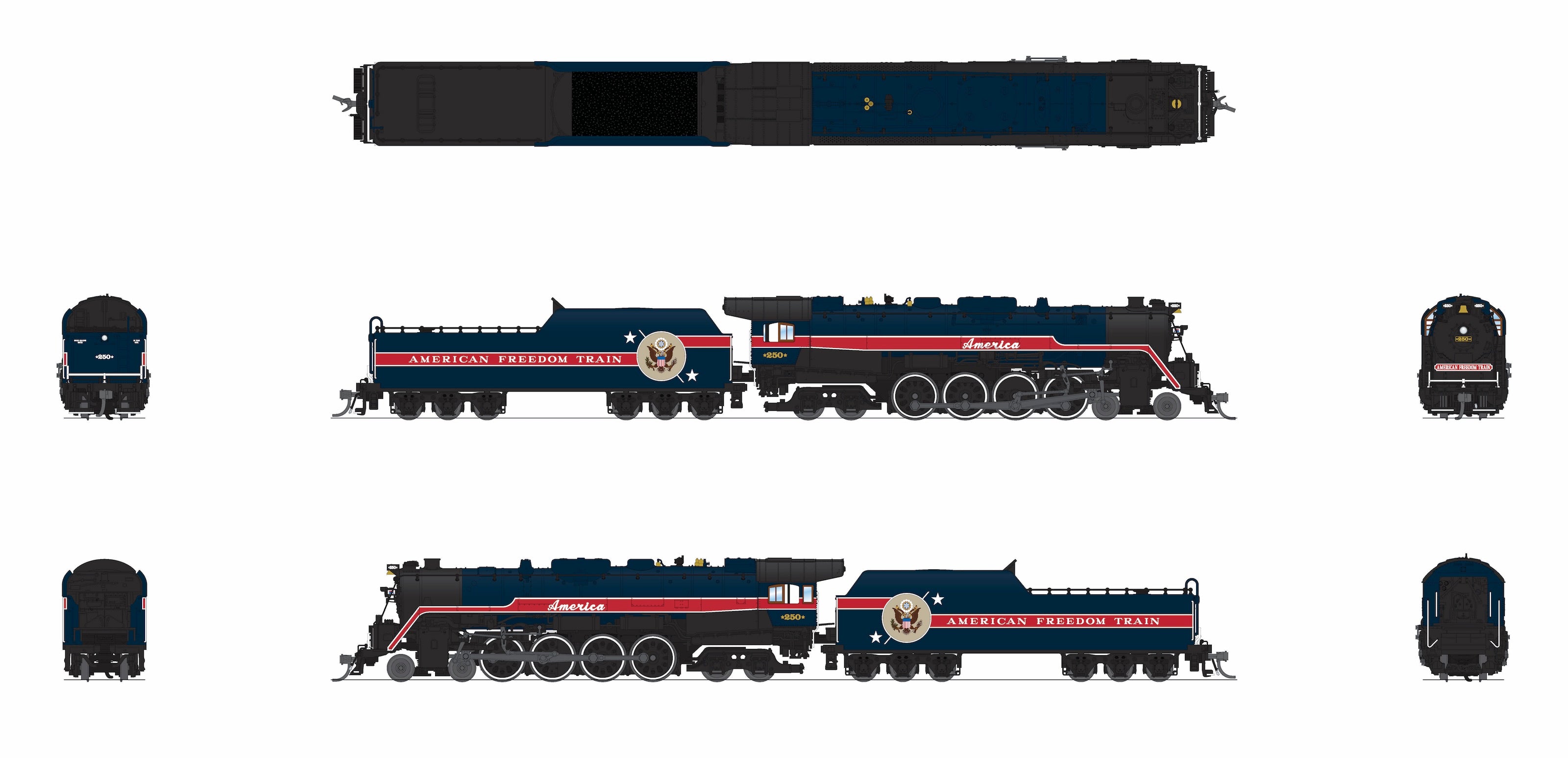 10192 Reading T1 4-8-4, AFT 250, Prototypical Appearance, Paragon4 Sound/DC/DCC, w/ Smoke, N Club Price $249.99
