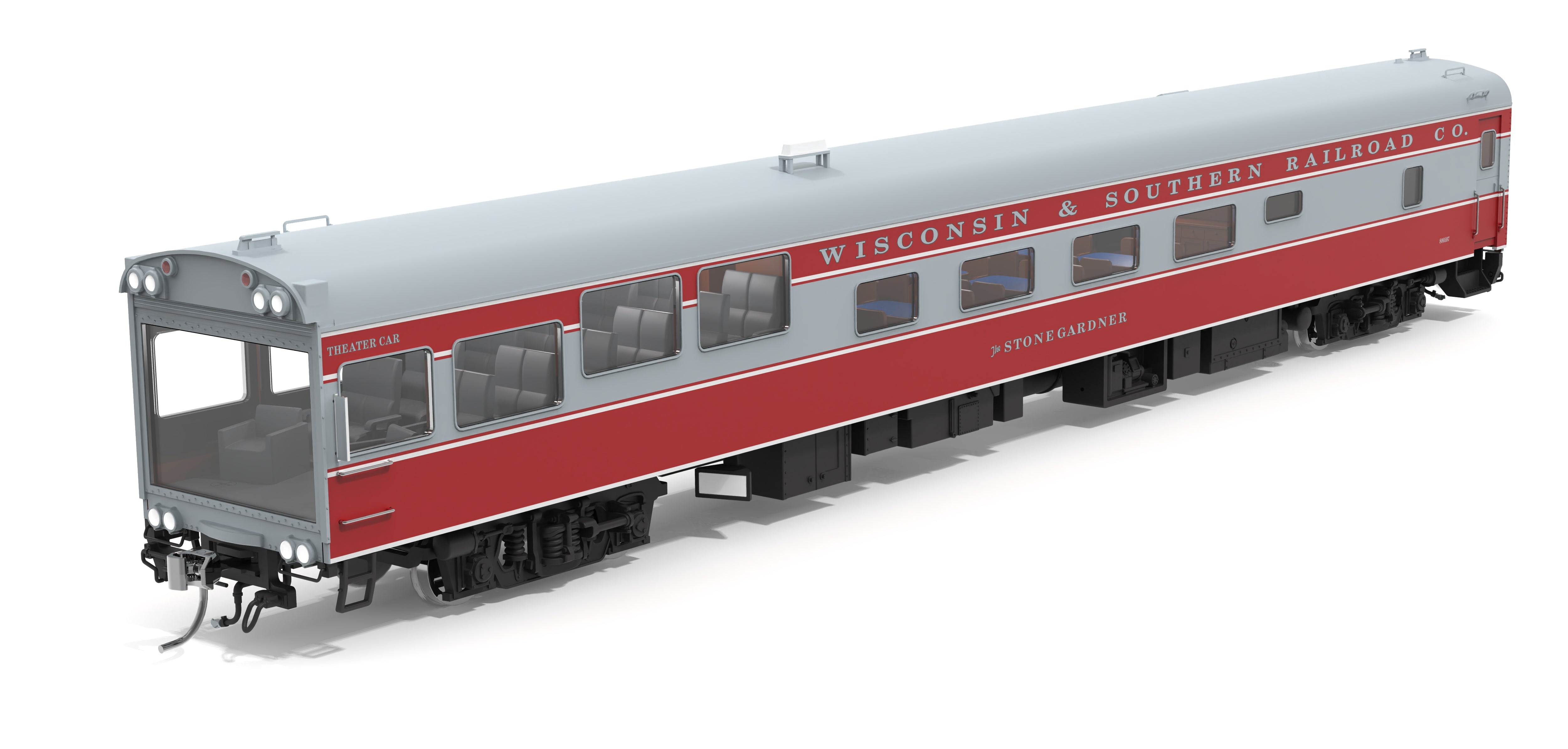 10218 WSOR Track Inspection Car, Red & Gray, HO