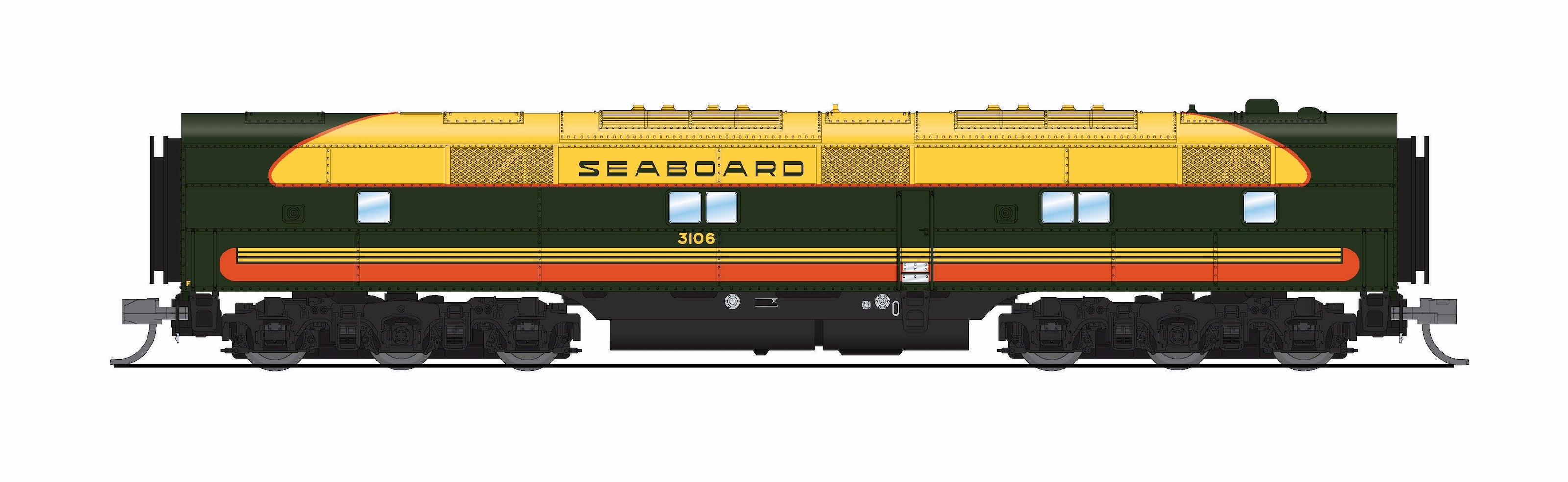 10230 EMD E7 A/B Set, SAL 3022 / 3106, Citrus Scheme, A-unit No-Sound / DCC-Ready, Unpowered B, N