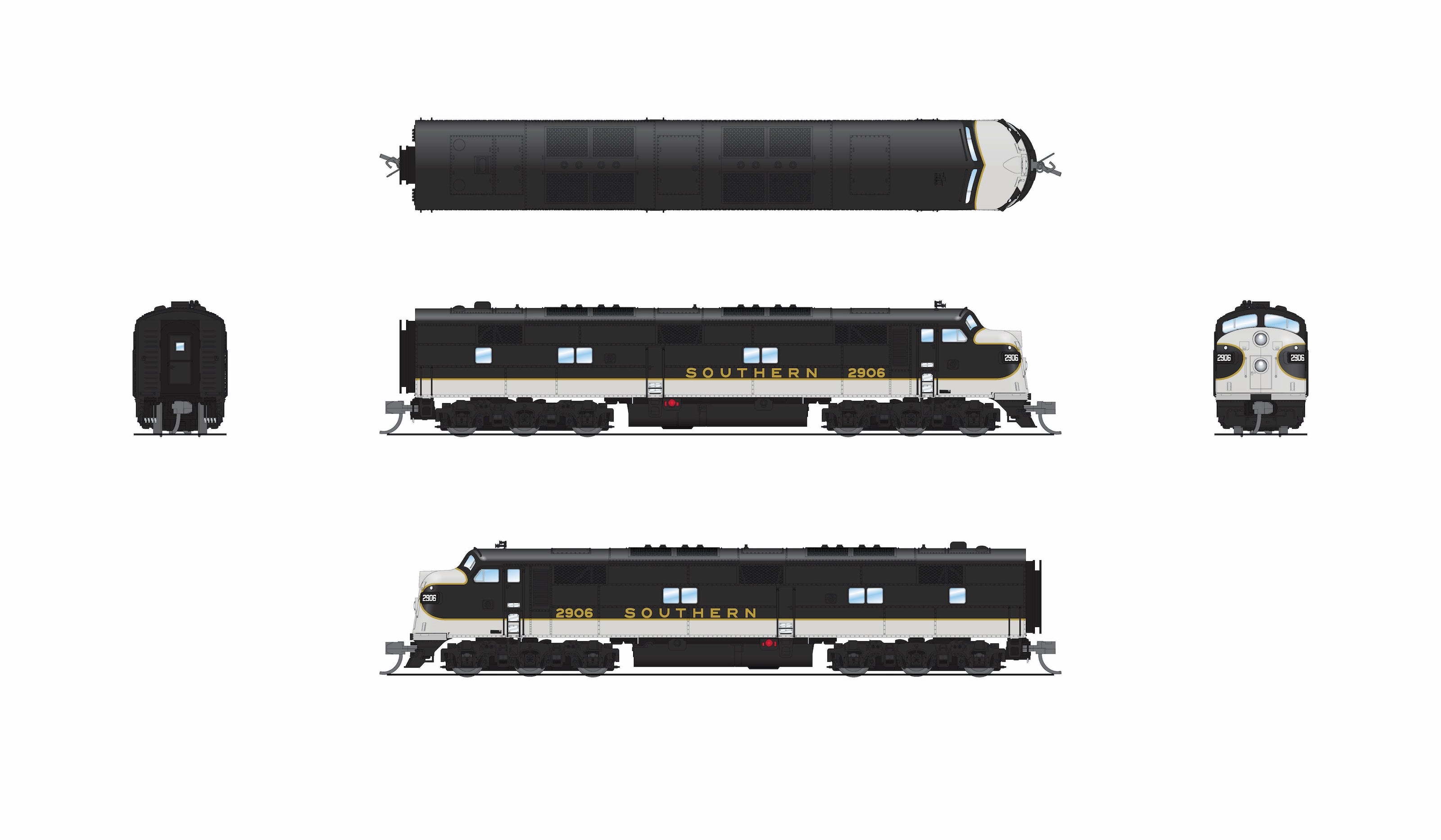 10235 EMD E7A, SOU 2914, Black Tuxedo Scheme, No-Sound / DCC-Ready, N