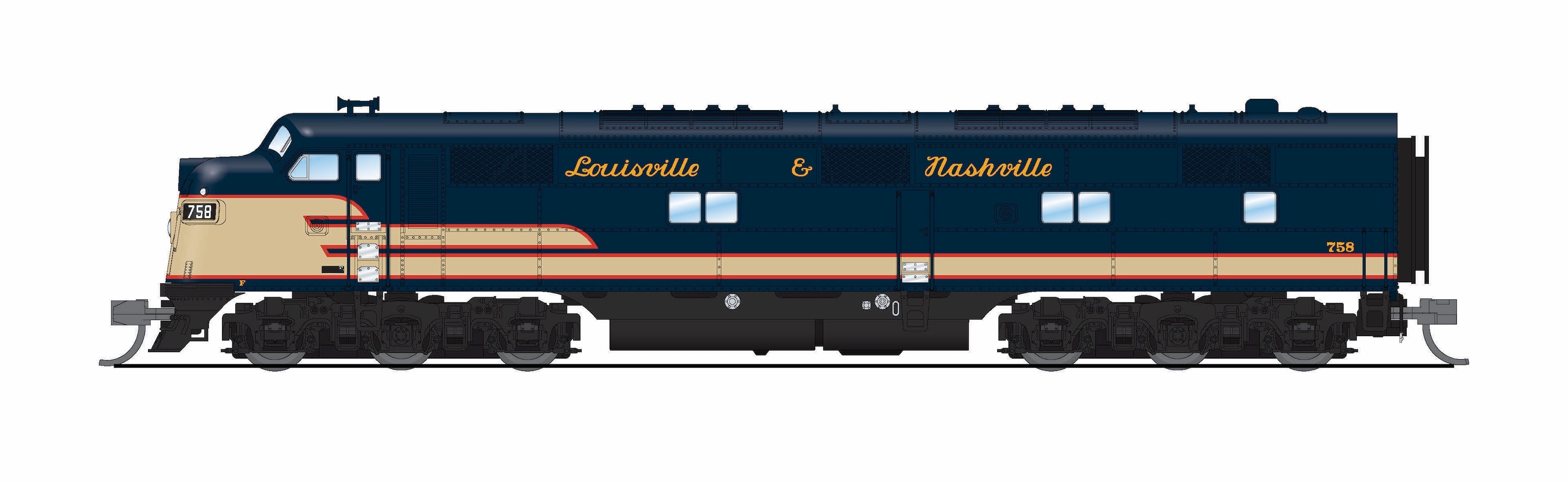 10244 EMD E7A, L&N 758, Pan American Scheme, No-Sound / DCC-Ready, N (Lowell Smith Exclusive