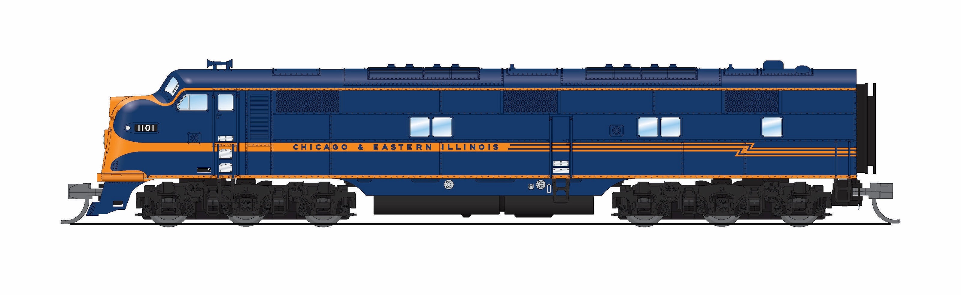 10251 EMD E7A, C&EI 1101, Blue & Orange, Paragon4 Sound/DC/DCC, N (Pioneer Trains Exclusive)