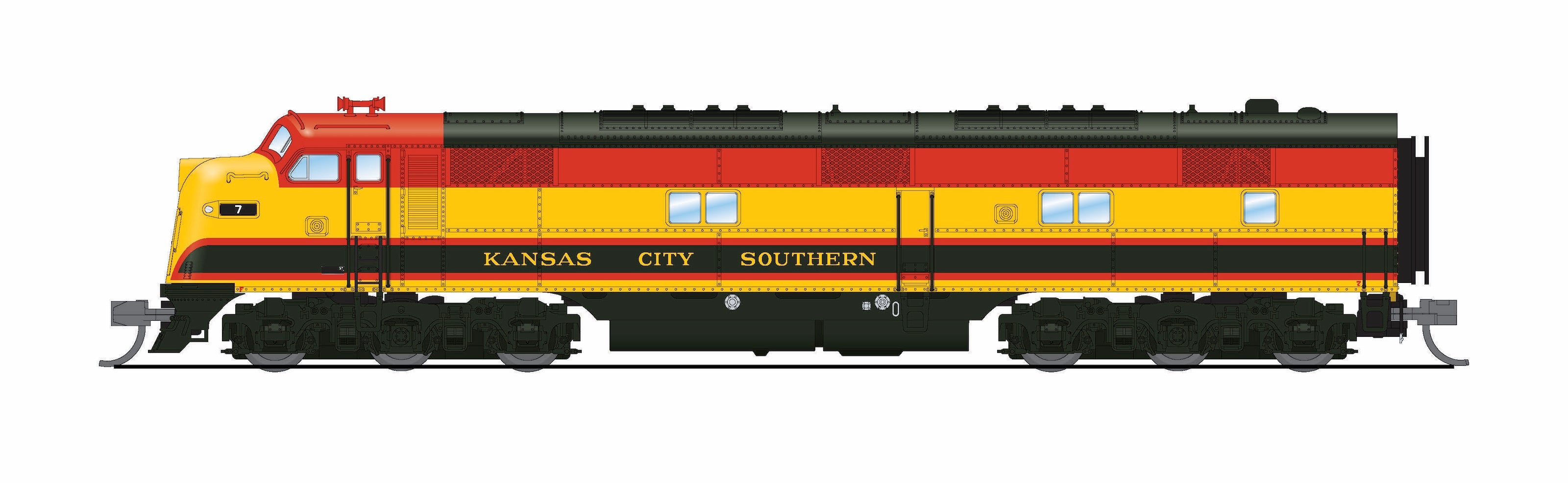 10266 EMD E7A, KCS #7, Southern Belle Scheme, Paragon4 Sound/DC/DCC, N (Midwest Model Railroad Exclusive)