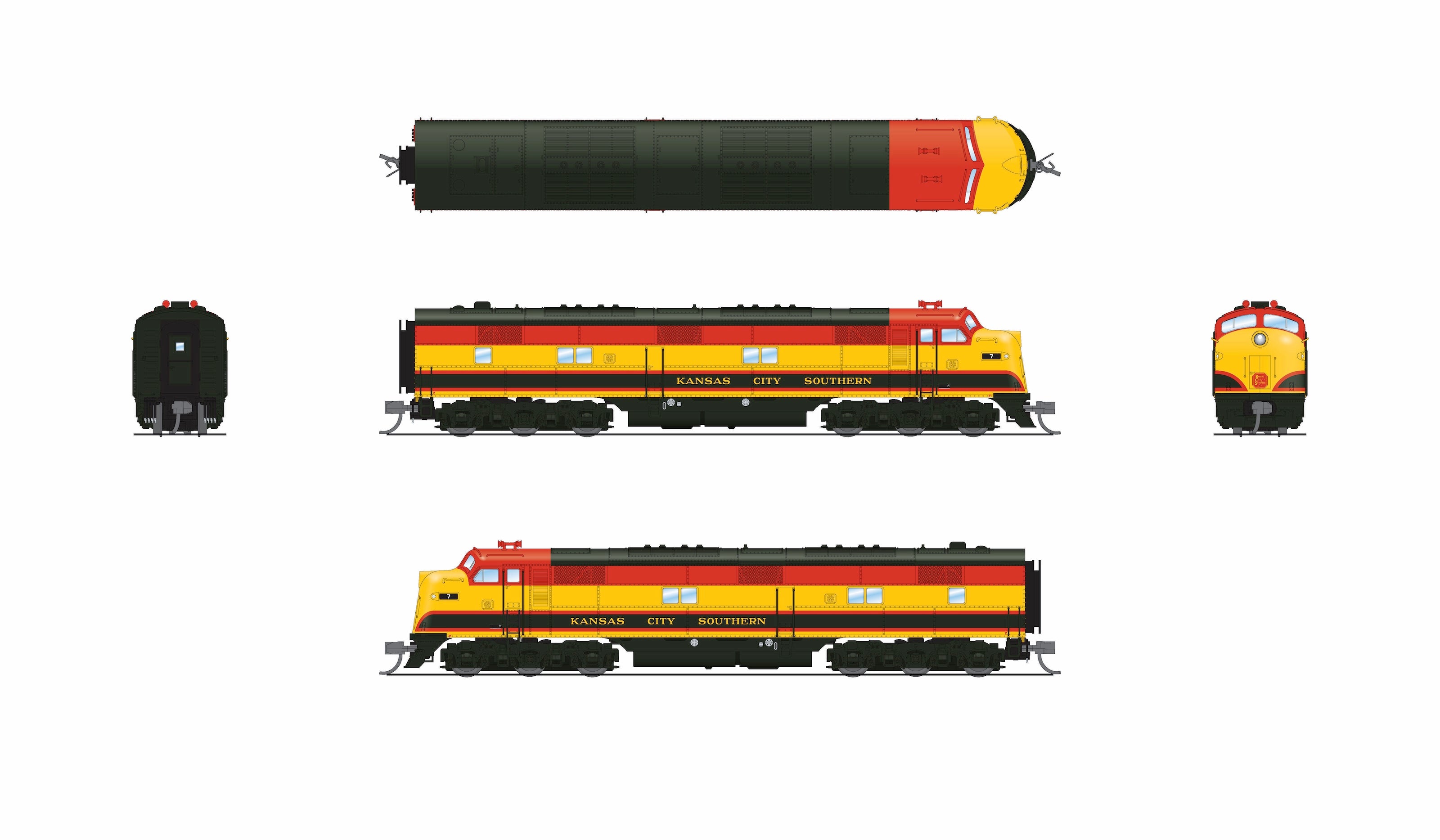10267 EMD E7A, KCS #11, Southern Belle Scheme, Paragon4 Sound/DC/DCC, N (Midwest Model Railroad Exclusive)