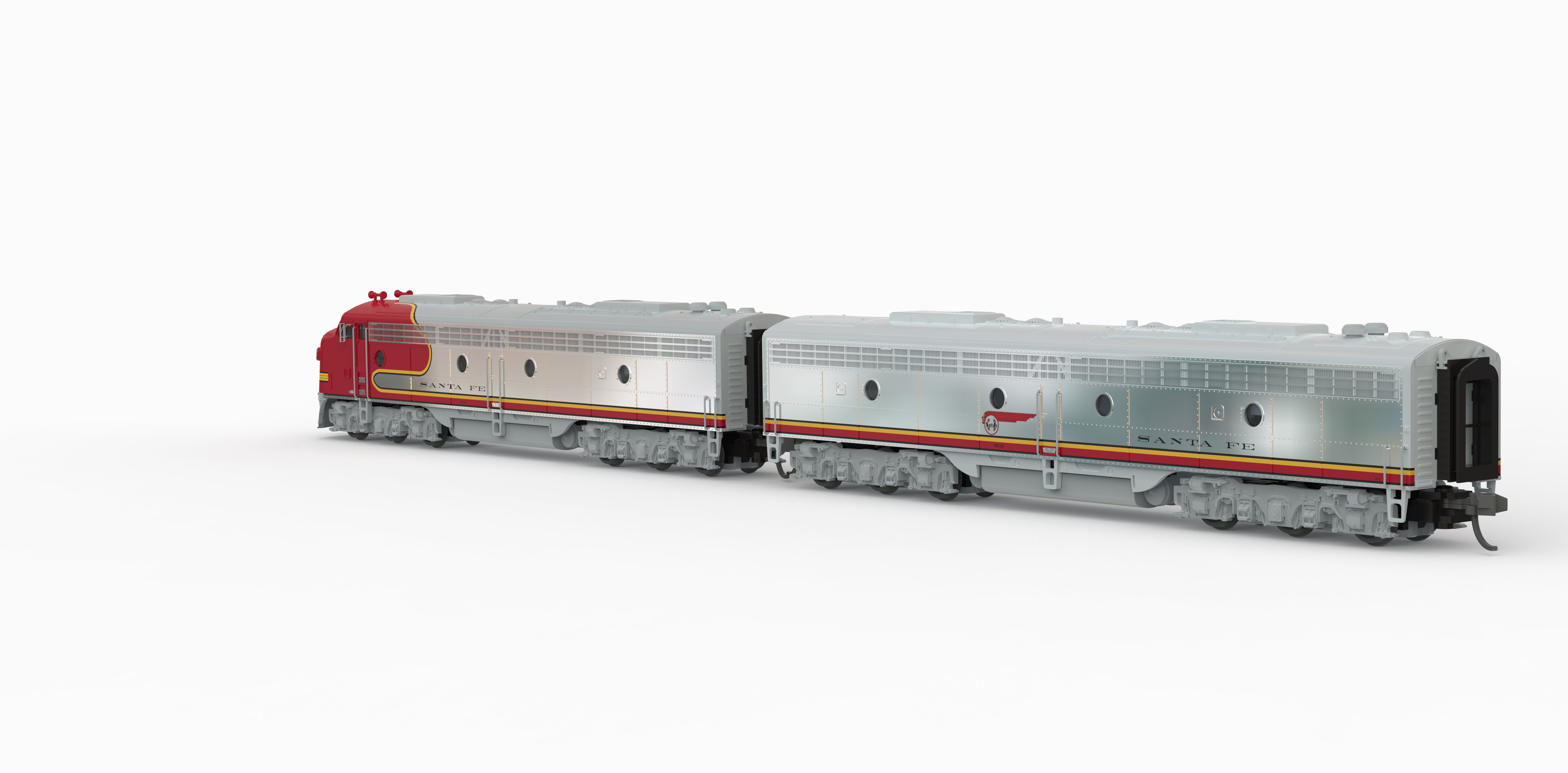 10283 EMD E8 A/B Set, ATSF 80L / 80A, 1950's Appearance, A-unit No-Sound / DCC-Ready, Unpowered B, N