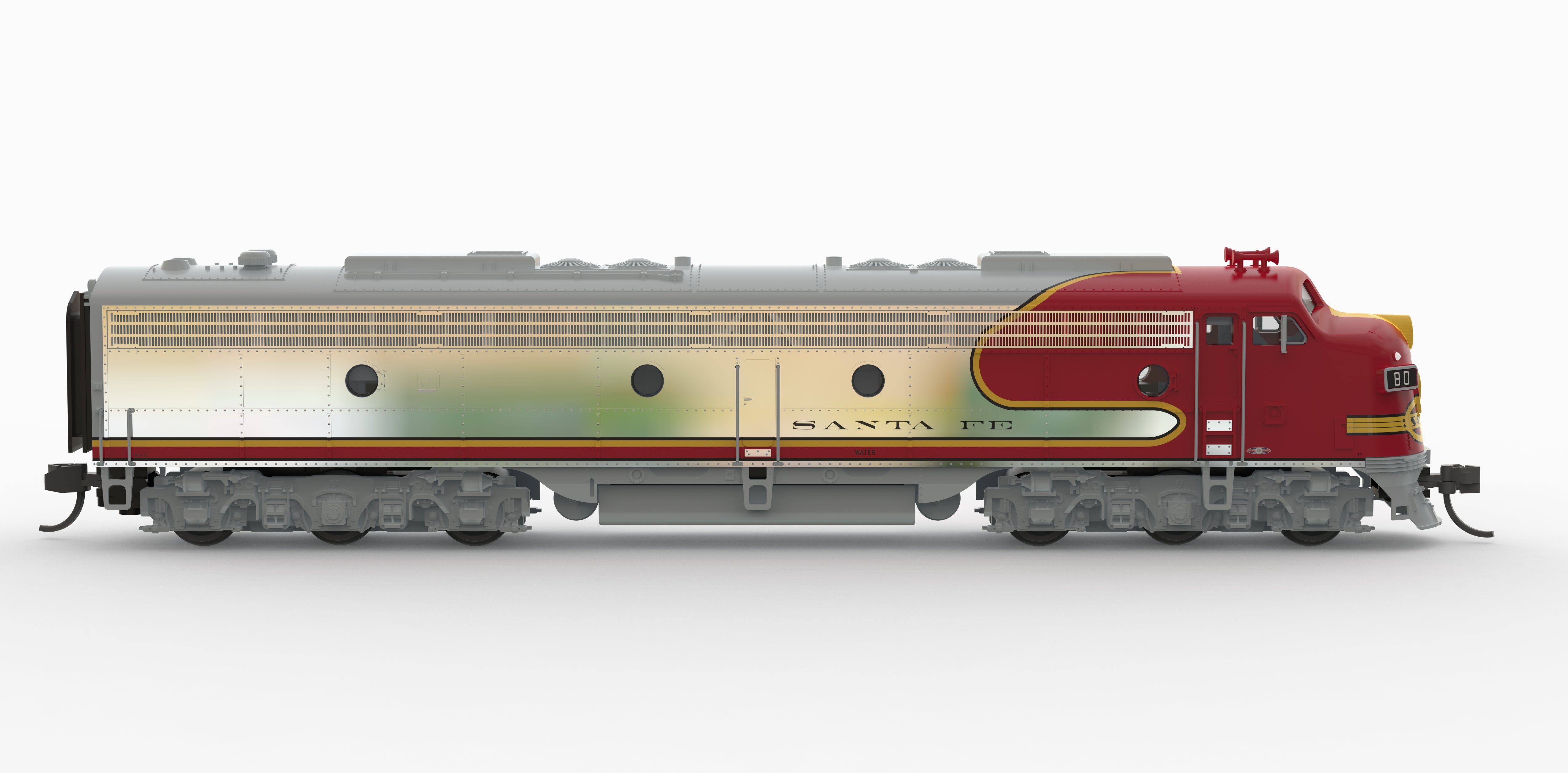 10284 EMD E8A, ATSF 86L, 1950's Appearance, No-Sound / DCC-Ready, N