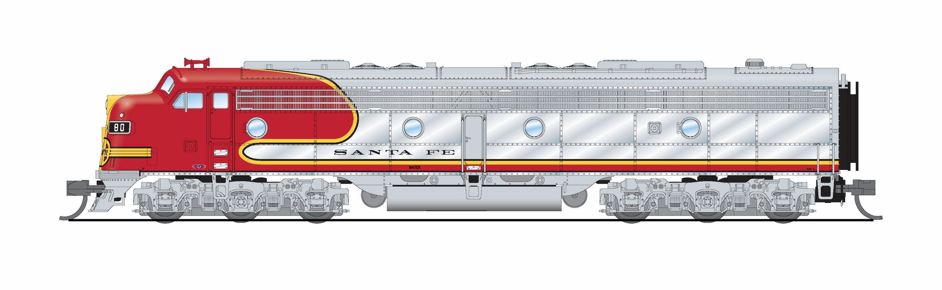 10284 EMD E8A, ATSF 86L, 1950's Appearance, No-Sound / DCC-Ready, N