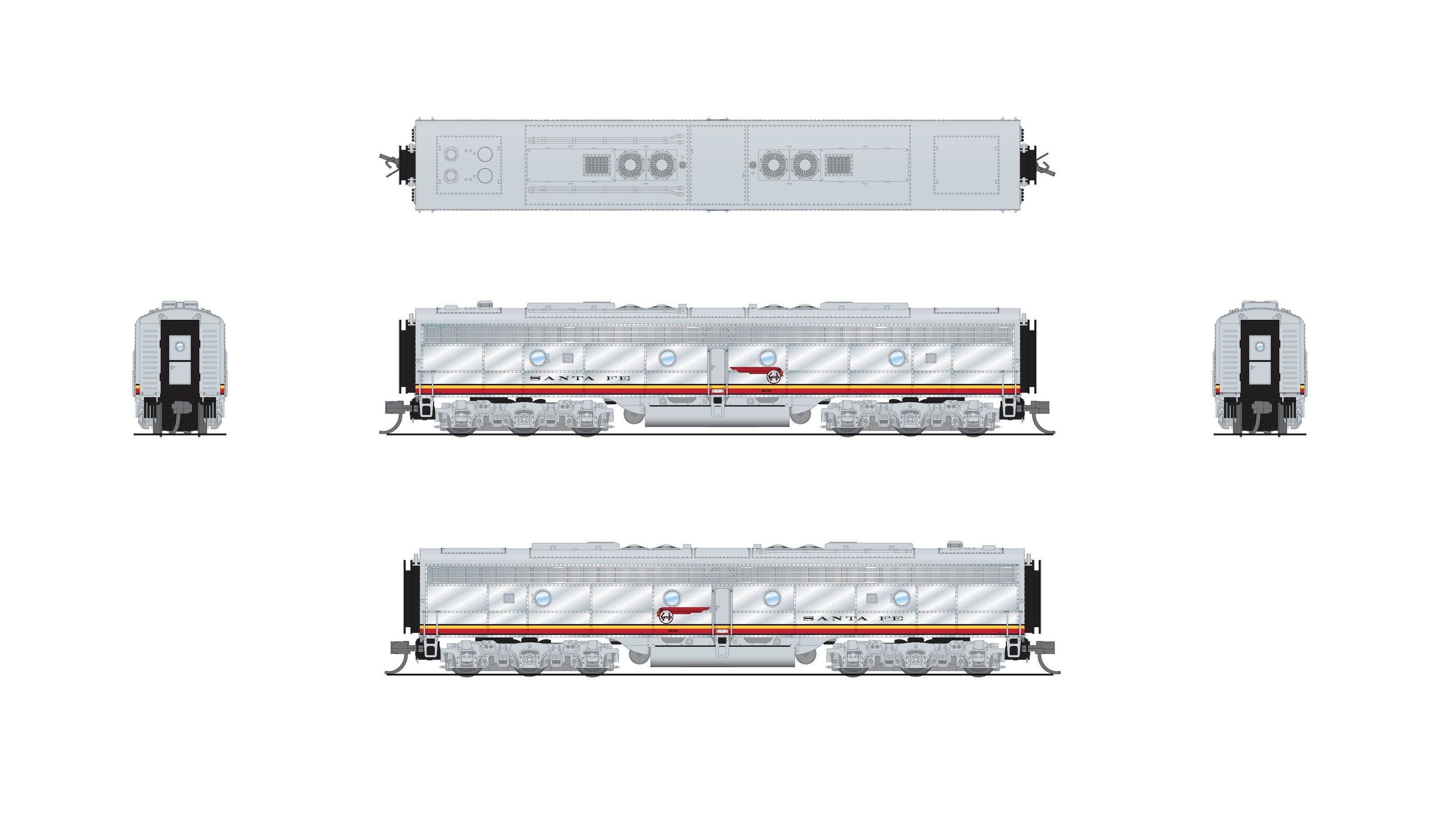 10285 EMD E8B, ATSF 82A, 1950's Appearance, No-Sound / DCC-Ready, N