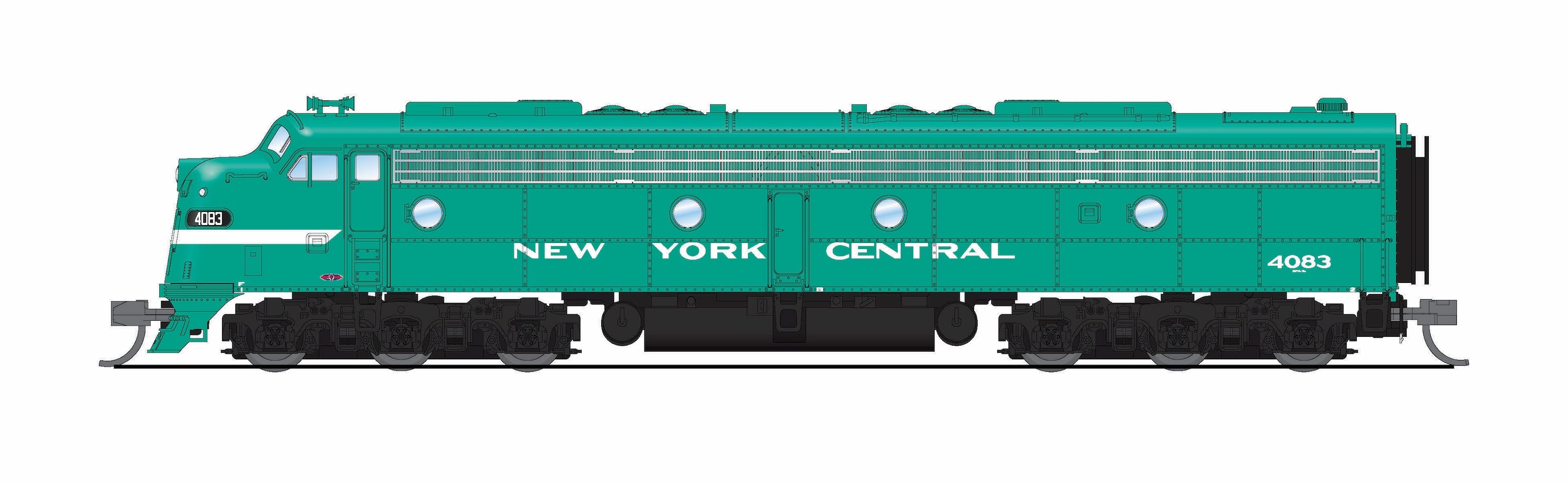 10292 EMD E8A / E7B, NYC 4083 / 4108, Century Green, A-unit No-Sound / DCC-Ready, Unpowered B, N