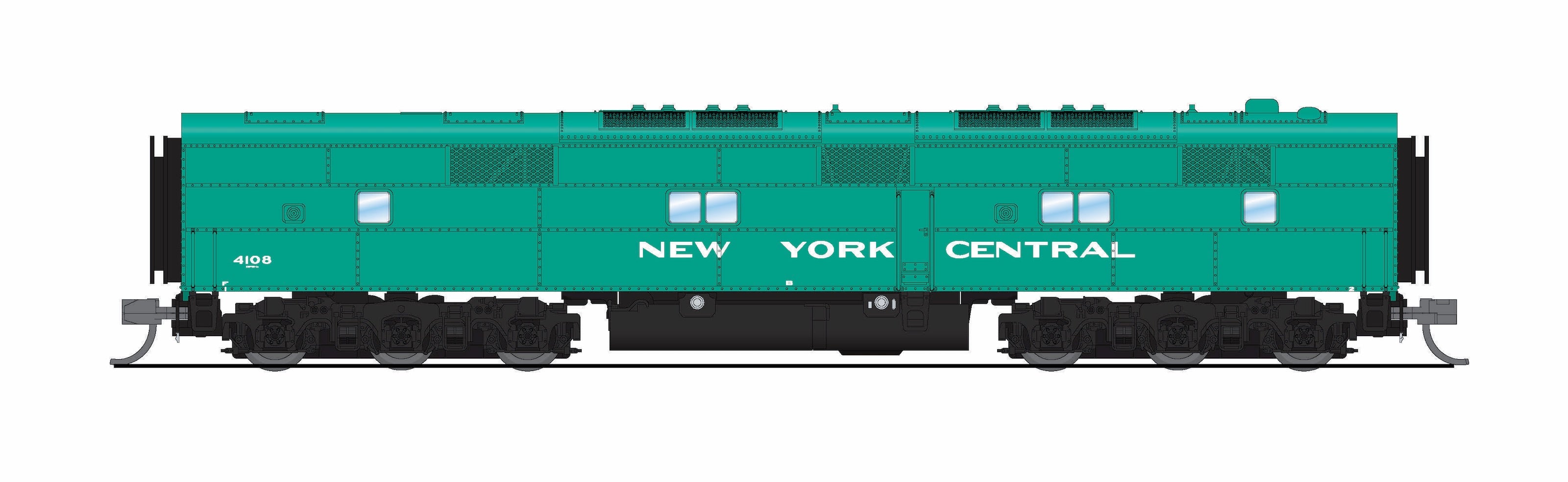 10292 EMD E8A / E7B, NYC 4083 / 4108, Century Green, A-unit No-Sound / DCC-Ready, Unpowered B, N
