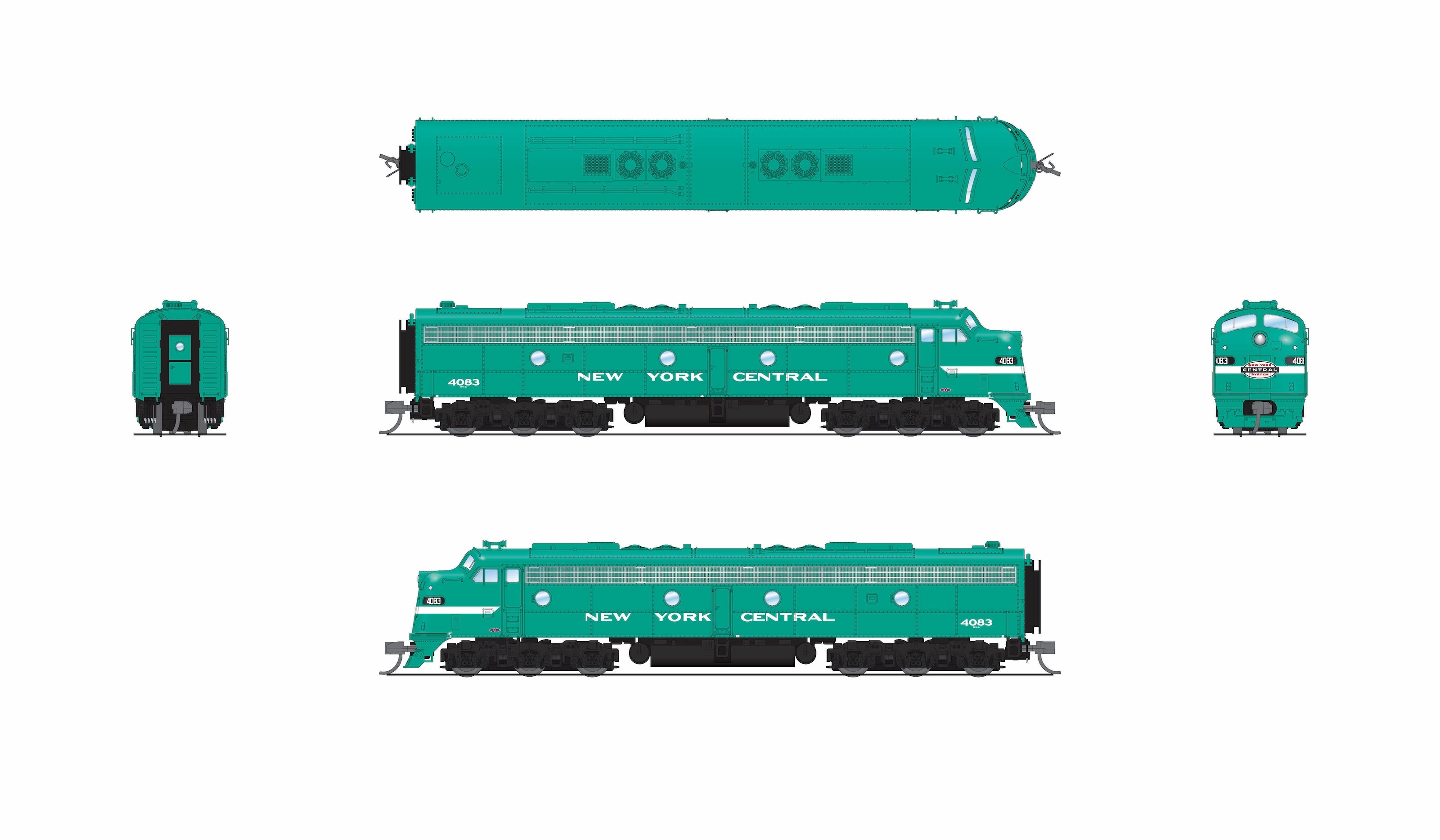 10293 EMD E8A, NYC 4053, Century Green, No-Sound / DCC-Ready, N