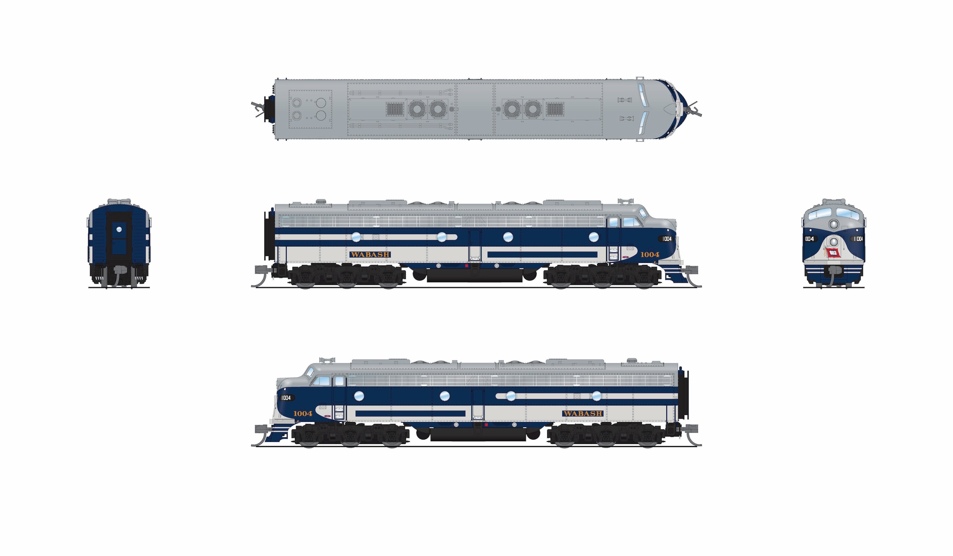 10307 EMD E8A, WAB 1007, Bluebird Paint Scheme, No-Sound / DCC-Ready, N
