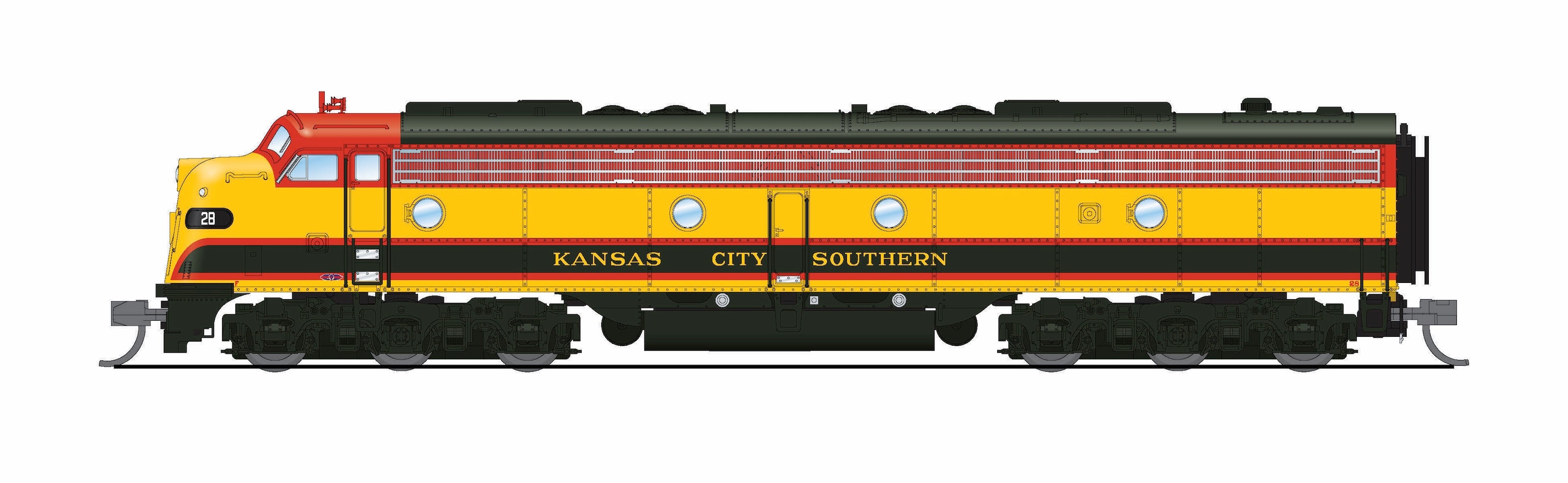 10309 EMD E8A, KCS #28, Southern Belle Scheme, No-Sound / DCC-Ready, N (Lowell Smith Exclusive)