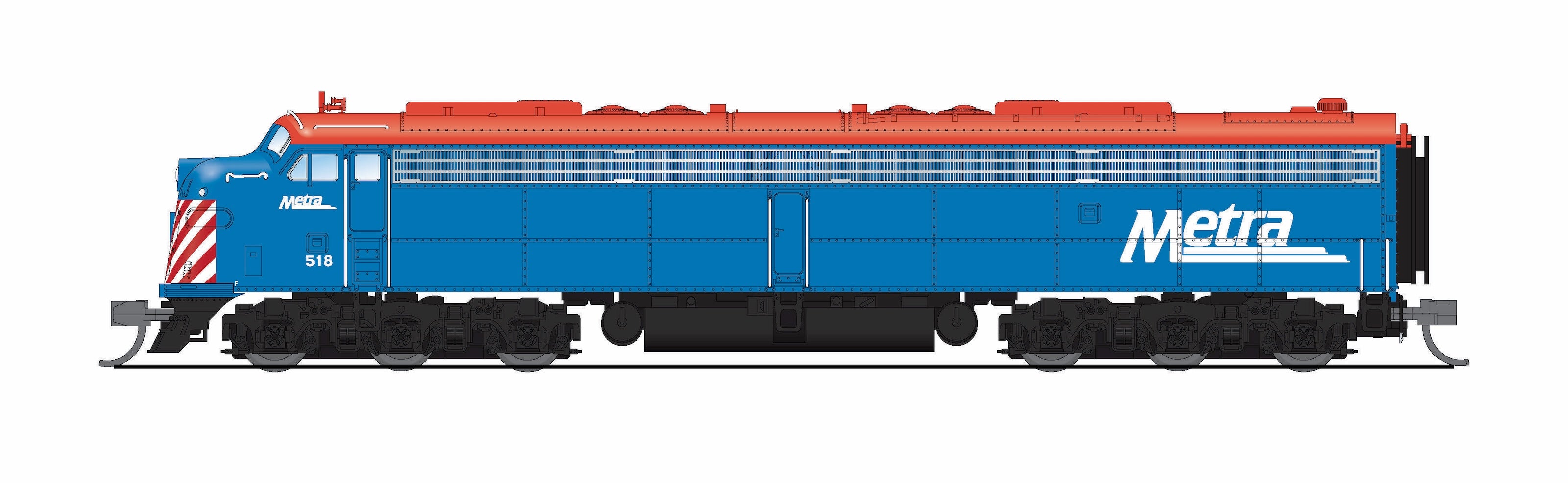 10314 EMD E8A, Metra 515, Commuter Blue, No-Sound / DCC-Ready, N (Pioneer Trains Exclusive)