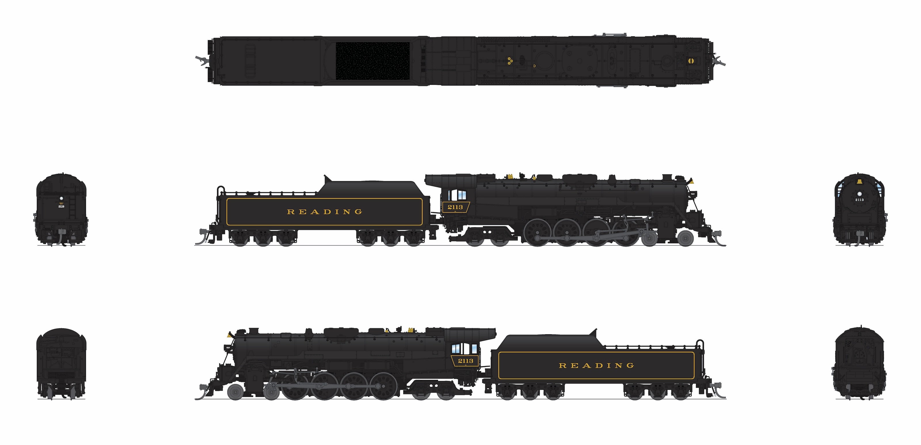 10321 Reading T1 4-8-4, In Service #2113, No-Sound / DCC-Ready, N