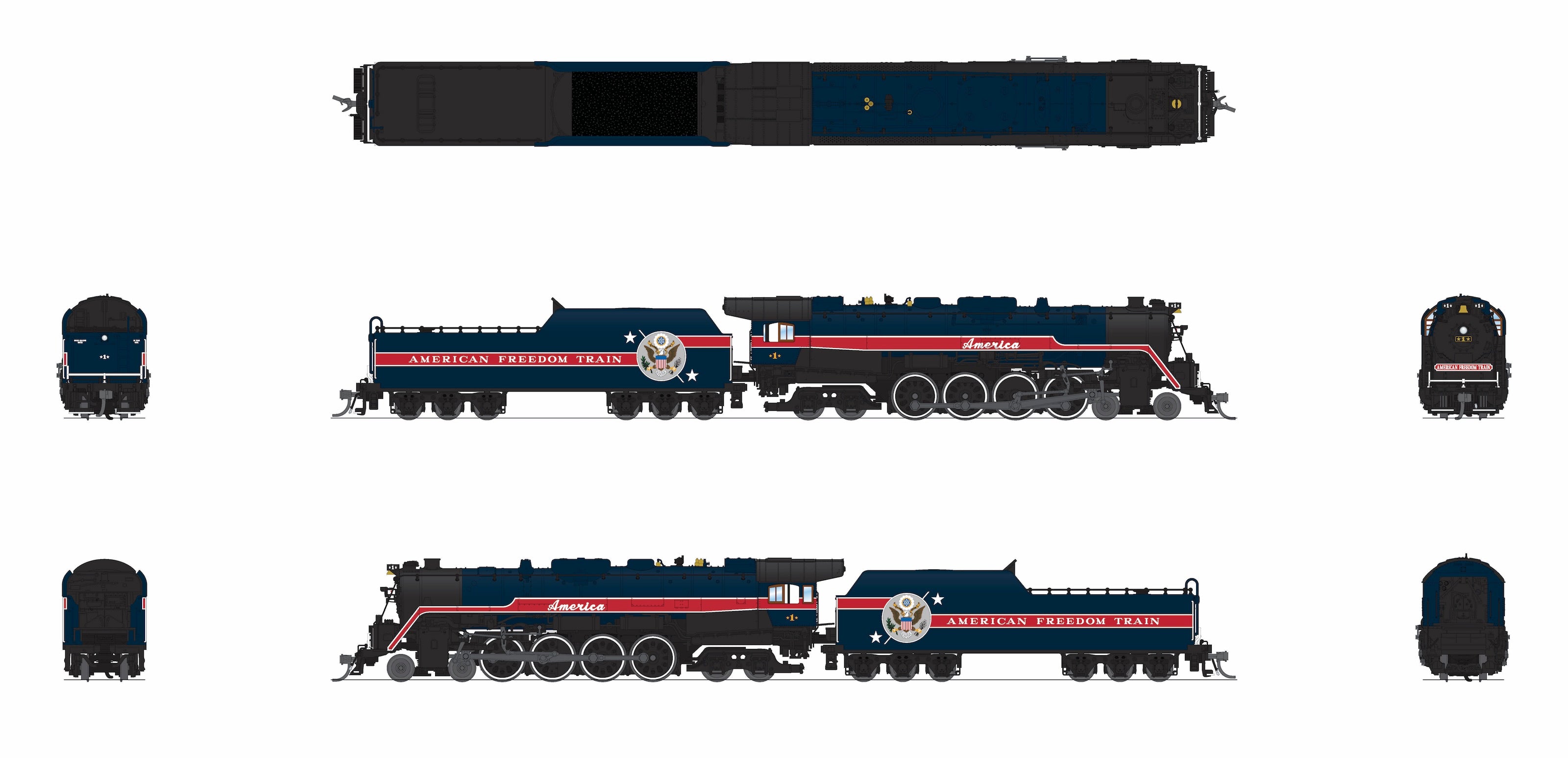 10324 Reading T1 4-8-4, American Freedom Train #1, Restoration Appearance, Paragon4 Sound/DC/DCC, w/ Smoke, N