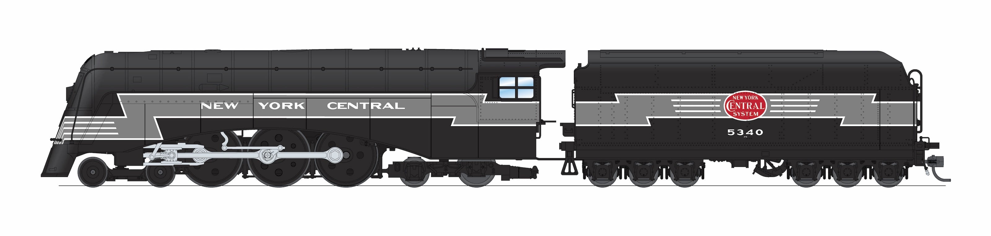 10342 Commodore Vanderbilt, NYC 5340, Lightning Stripes Fantasy Paint, Paragon4 Sound/DC/DCC, w/ Smoke, HO