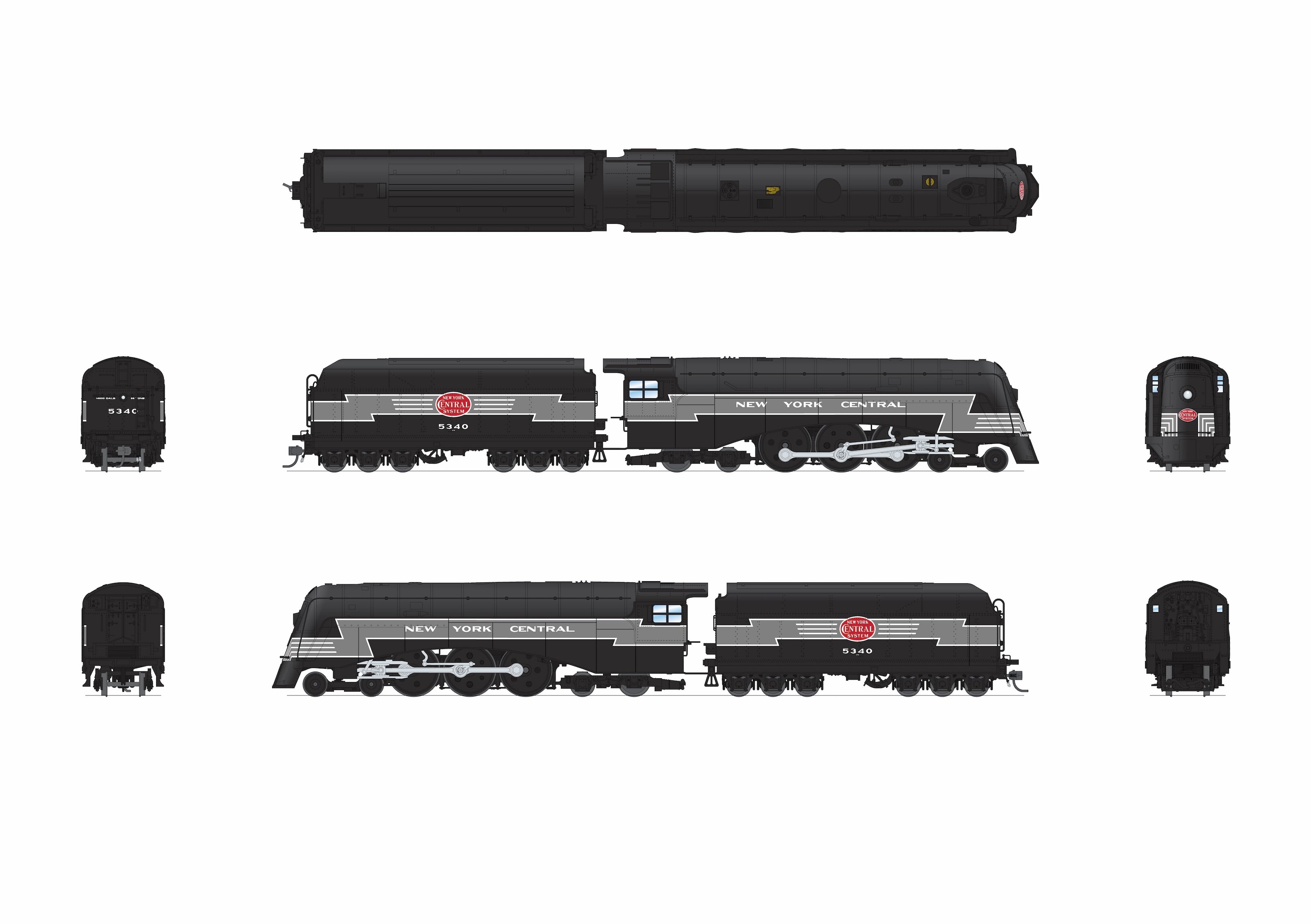 10343 Commodore Vanderbilt, NYC 5340, Lightning Stripes Fantasy Paint, No-Sound / DCC-Ready, HO