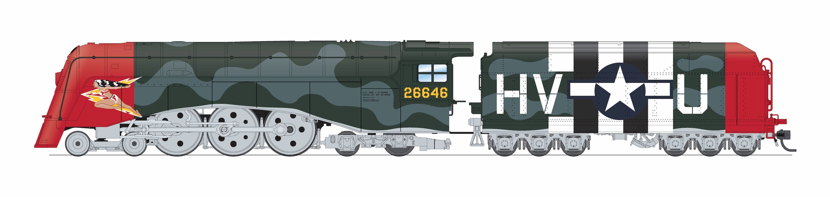 10346 Commodore Vanderbilt, USAAF Fantasy Paint, HV-U 26646, Paragon4 Sound/DC/DCC, w/ Smoke, HO