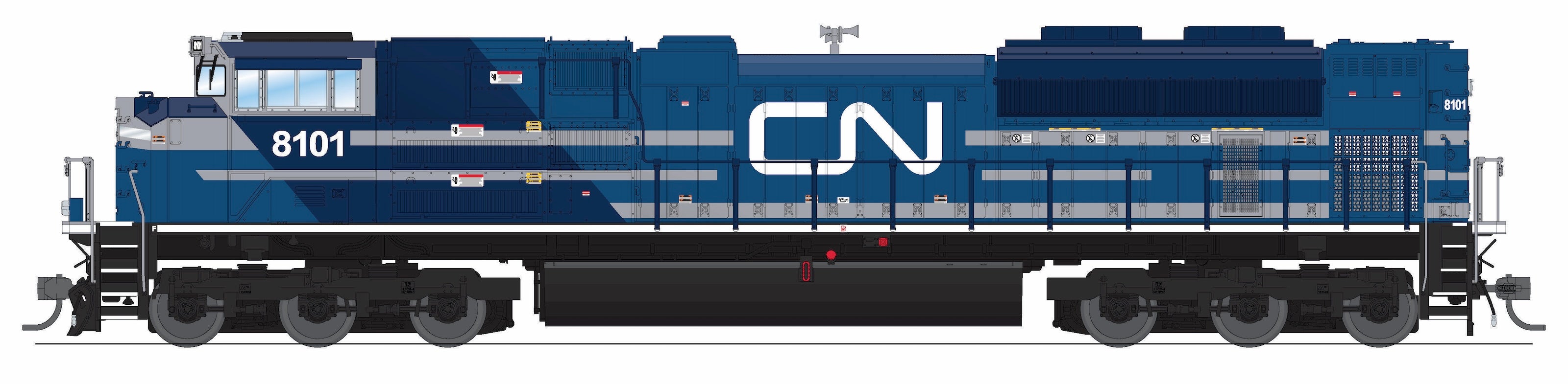 10428 EMD SD70ACe, CN 8102, Blue & White, No-Sound / DCC-Ready, HO