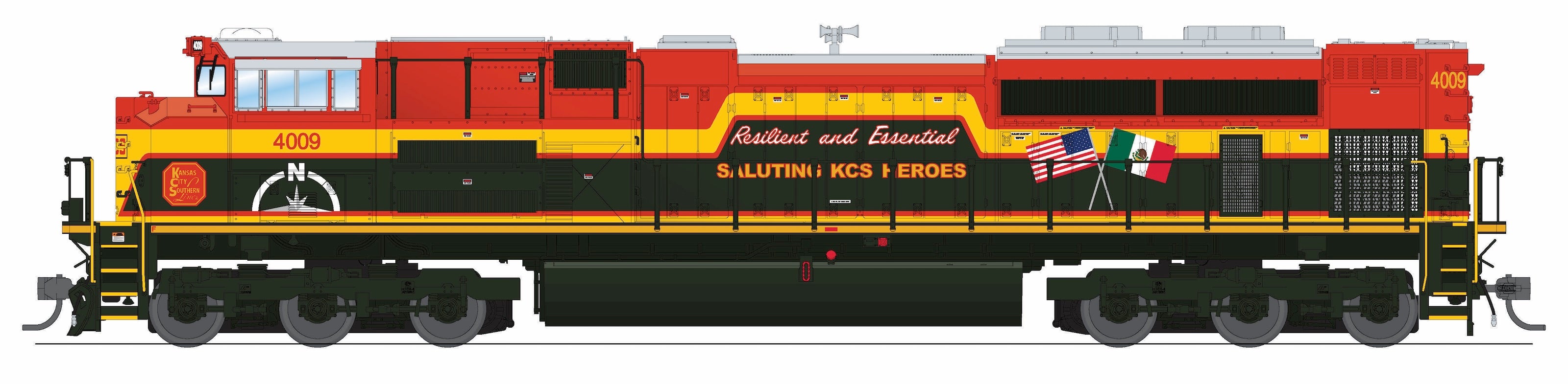 10433 EMD SD70ACe, KCS 4009, "Heroes" Scheme, Paragon4 Sound/DC/DCC, HO
