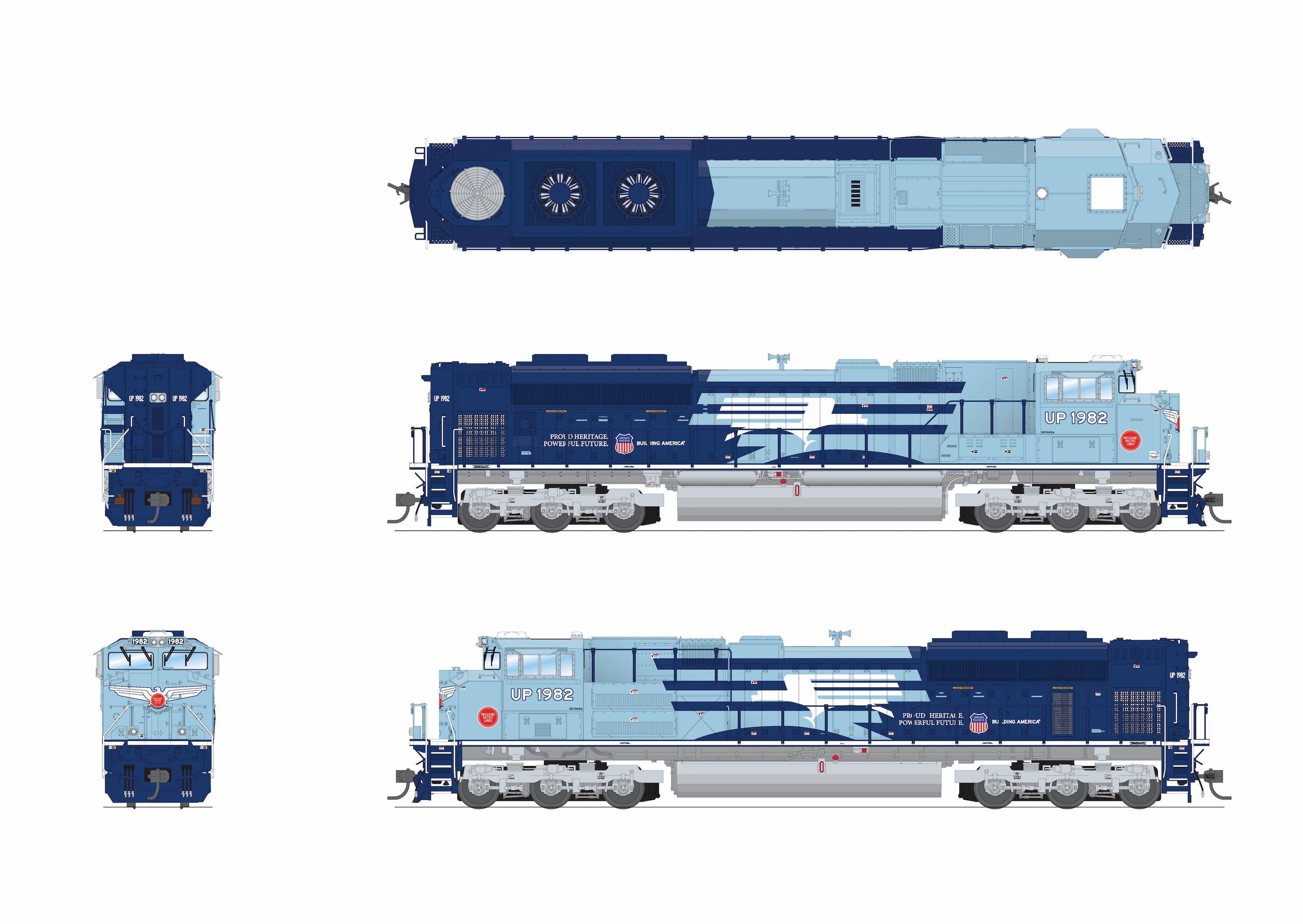 10439 EMD SD70ACe, UP 1982, Missouri Pacific Heritage livery, Paragon4 Sound/DC/DCC, HO