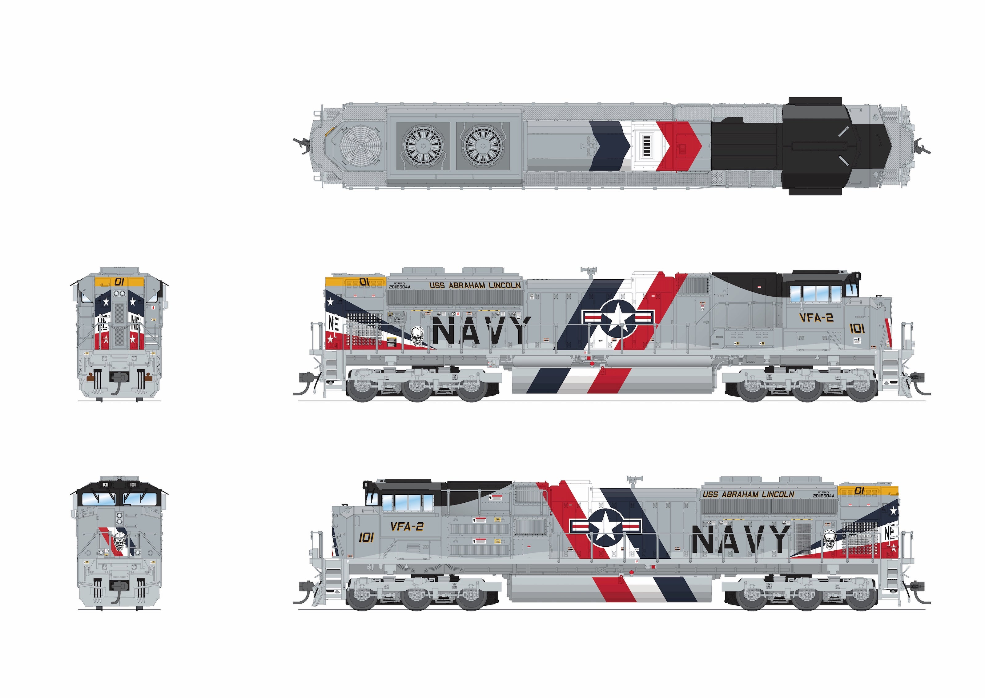 10442 EMD SD70ACe, US Navy #101 Fantasy Paint, No-Sound / DCC-Ready, HO