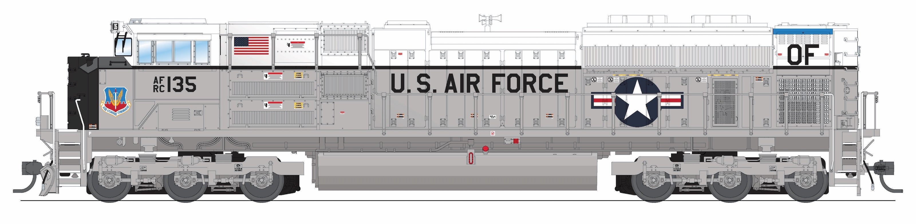 10444 EMD SD70ACe, US Air Force #135 Fantasy Paint, No-Sound / DCC-Ready, HO