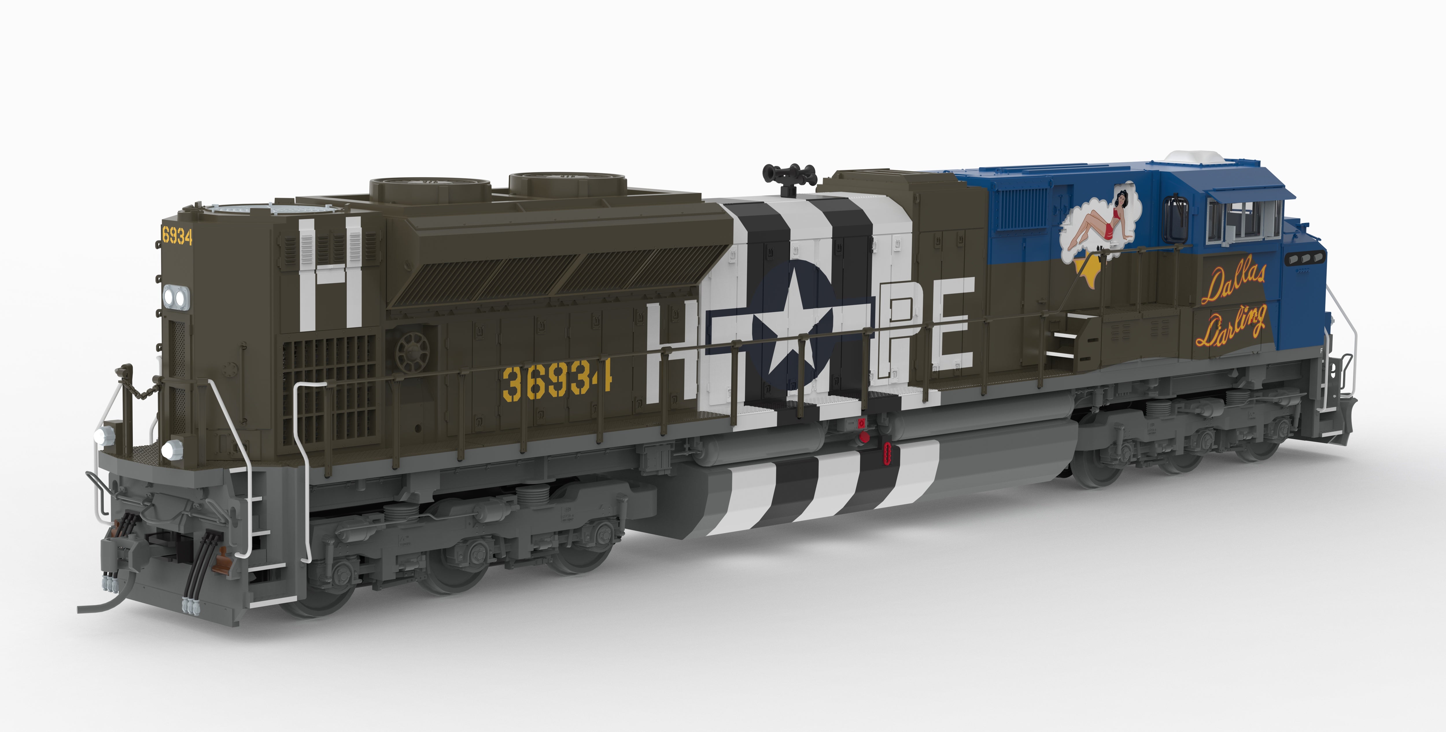 10446 EMD SD70ACe, "Dallas Darling" WWII Fantasy Paint, No-Sound / DCC-Ready, HO (Trainworld Exclusive)