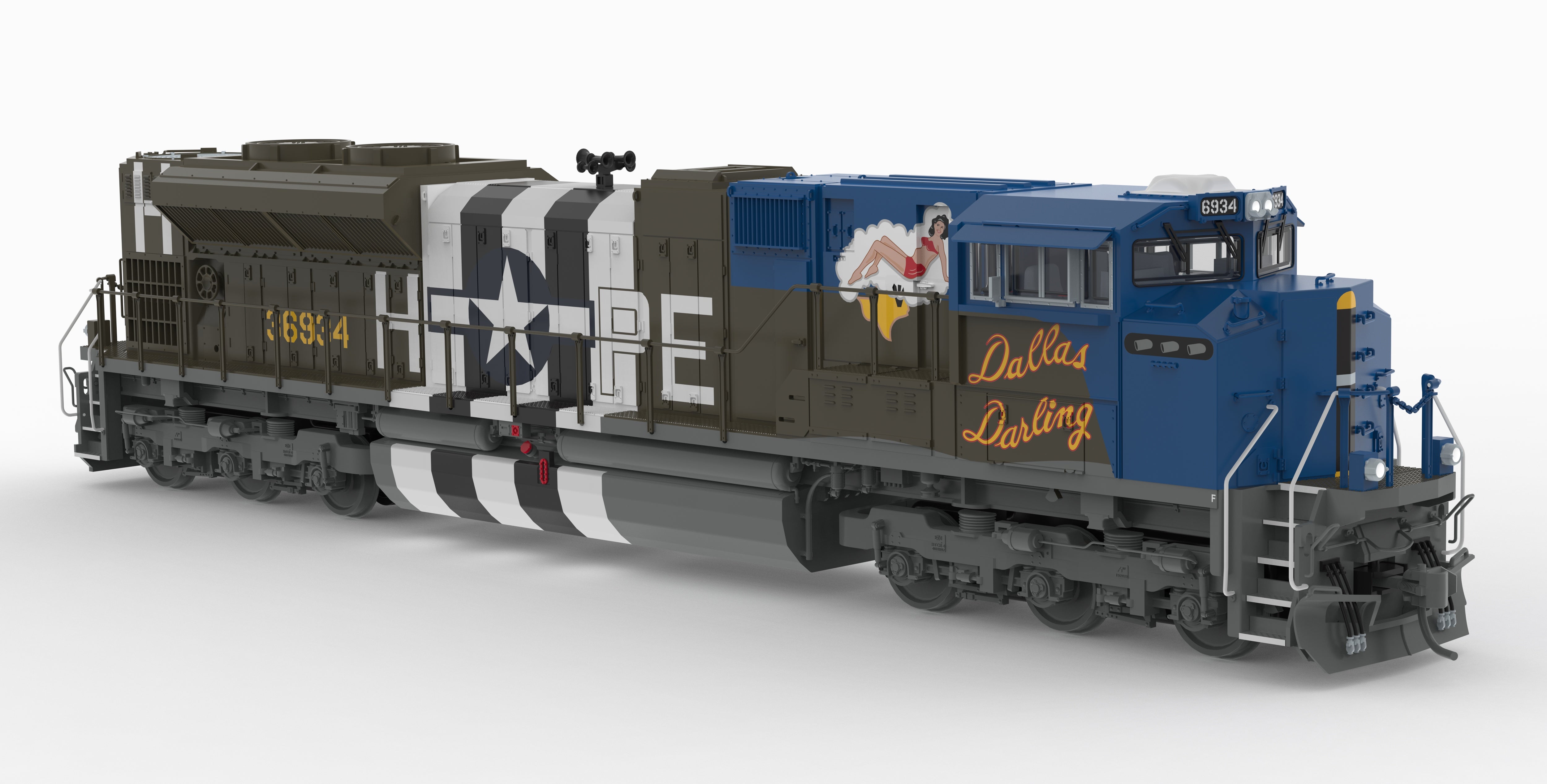 10446 EMD SD70ACe, "Dallas Darling" WWII Fantasy Paint, No-Sound / DCC-Ready, HO (Trainworld Exclusive)