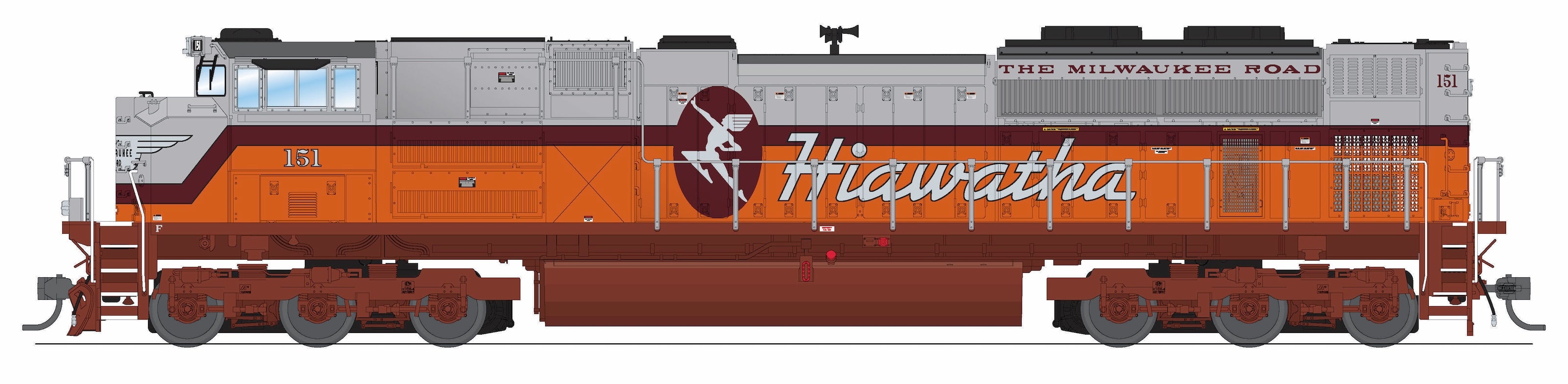 10448 EMD SD70ACe, MILW 151, Hiawatha Fantasy Paint, No-Sound / DCC-Ready, HO (Trainworld Exclusive)