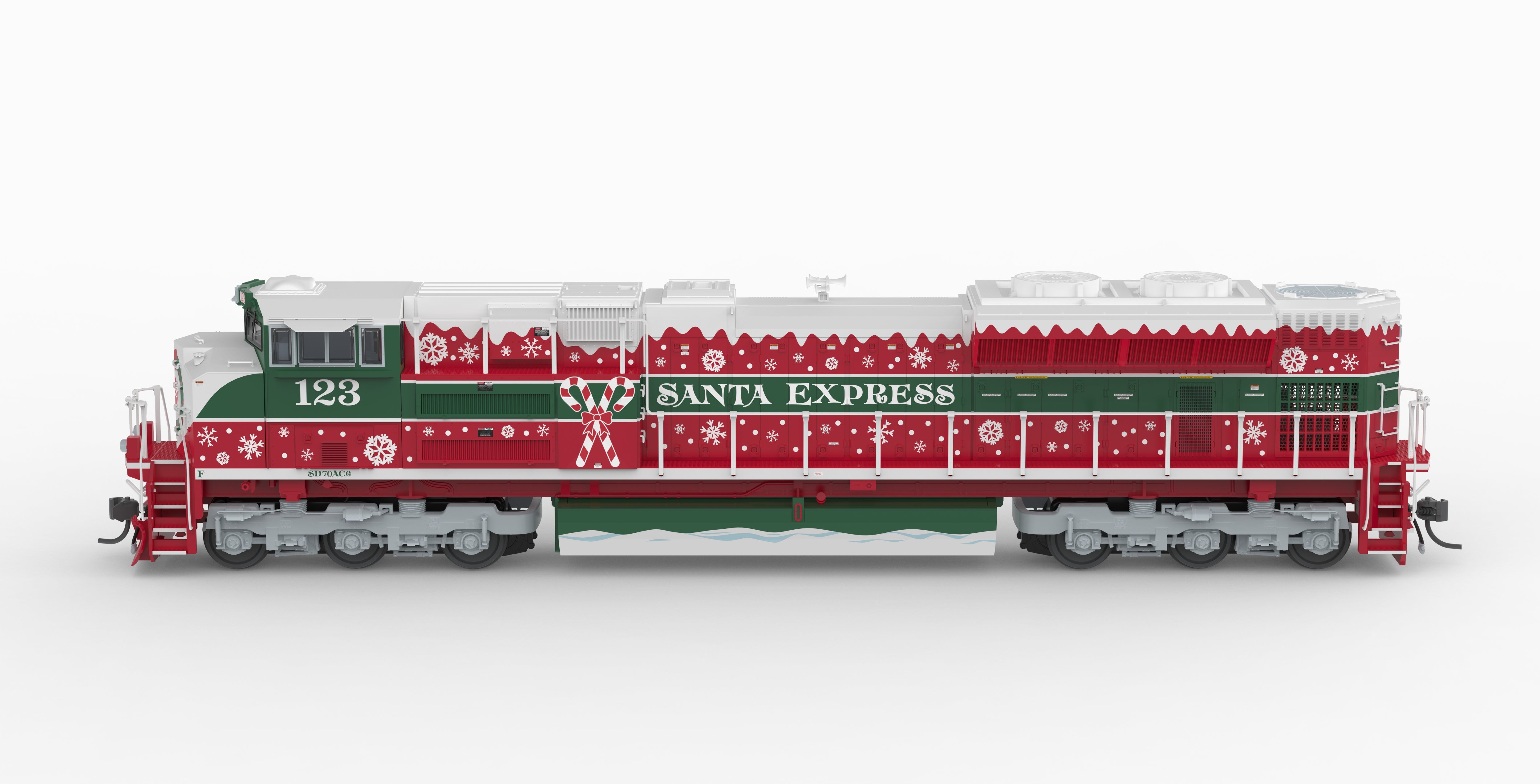 10449 EMD SD70ACe, Christmas Fantasy Paint, Paragon4 Sound/DC/DCC, w/ Smoke, HO (Trainworld Exclusive)