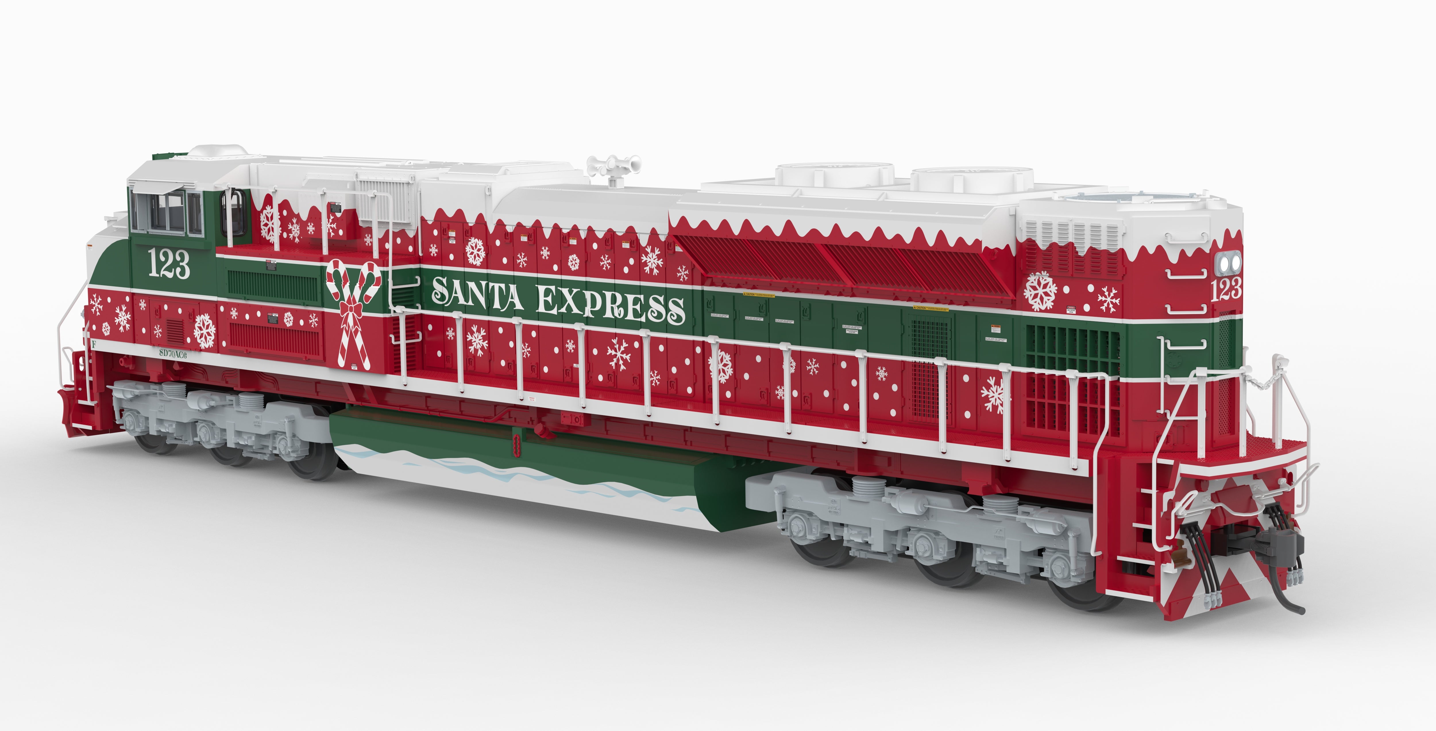 10449 EMD SD70ACe, Christmas Fantasy Paint, Paragon4 Sound/DC/DCC, w/ Smoke, HO (Trainworld Exclusive)