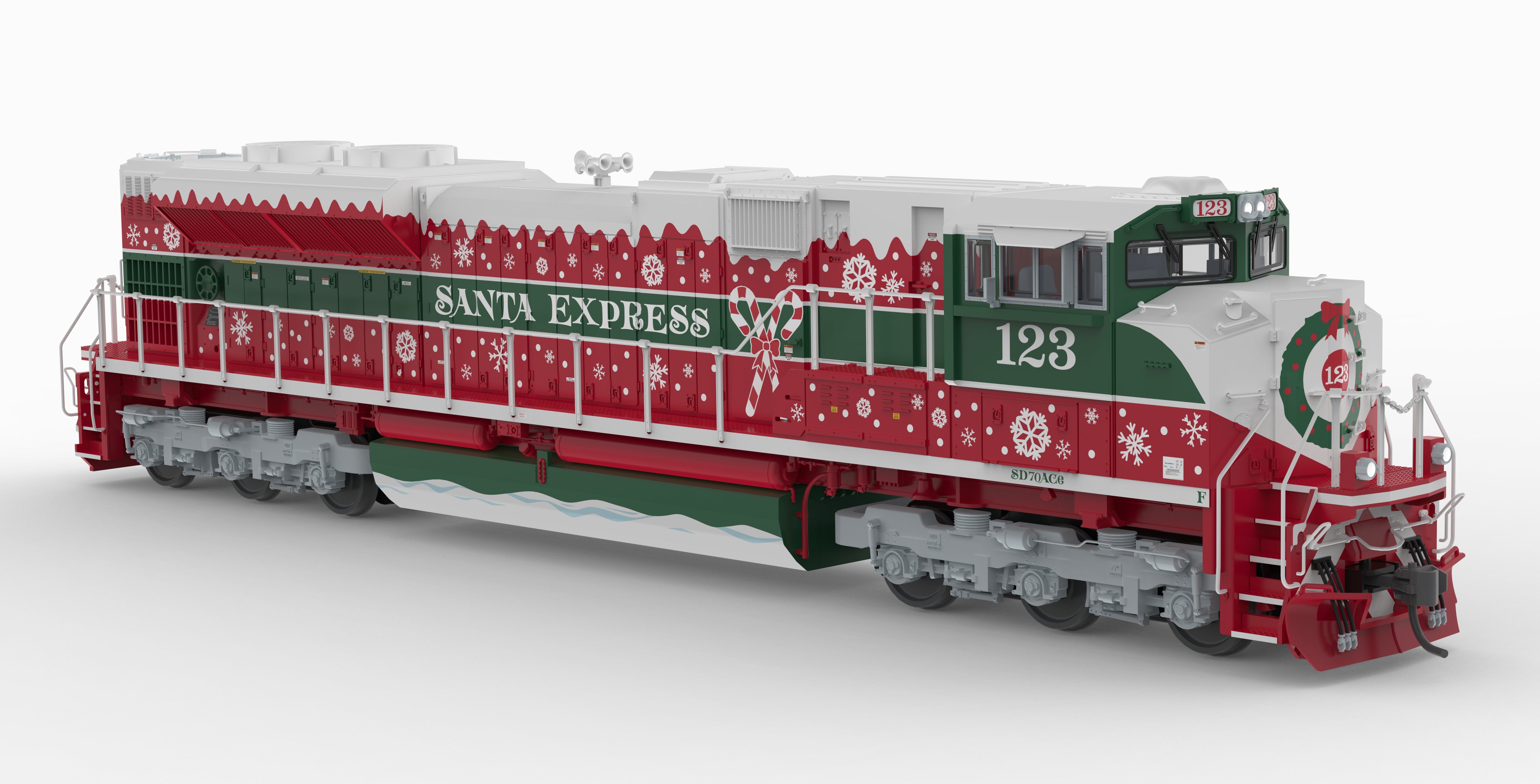 10449 EMD SD70ACe, Christmas Fantasy Paint, Paragon4 Sound/DC/DCC, w/ Smoke, HO (Trainworld Exclusive)