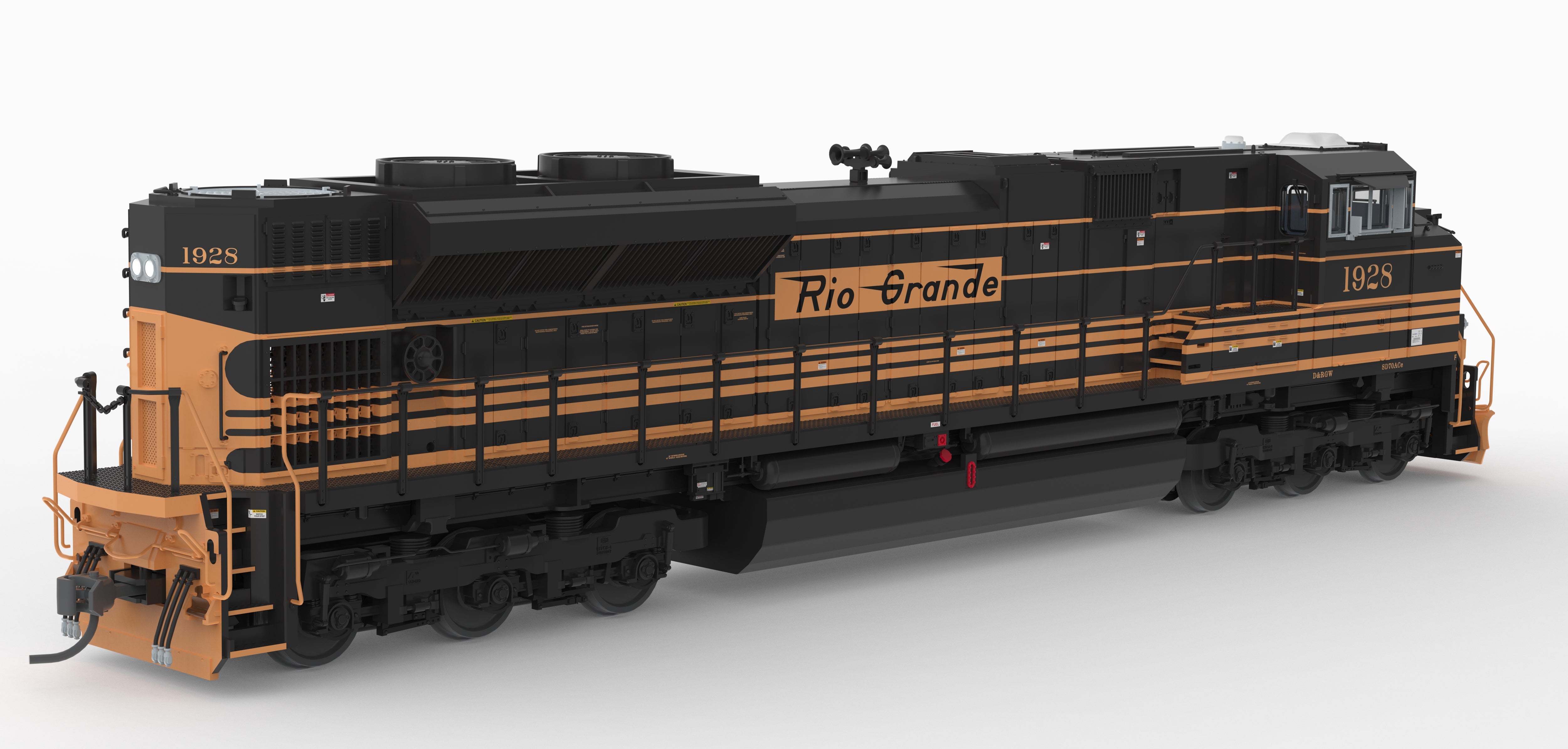 10451 EMD SD70ACe, DRGW 1928, 5-Stripe Scheme, Paragon4 Sound/DC/DCC, w/ Smoke, HO (Hyacinth Models Exclusive)