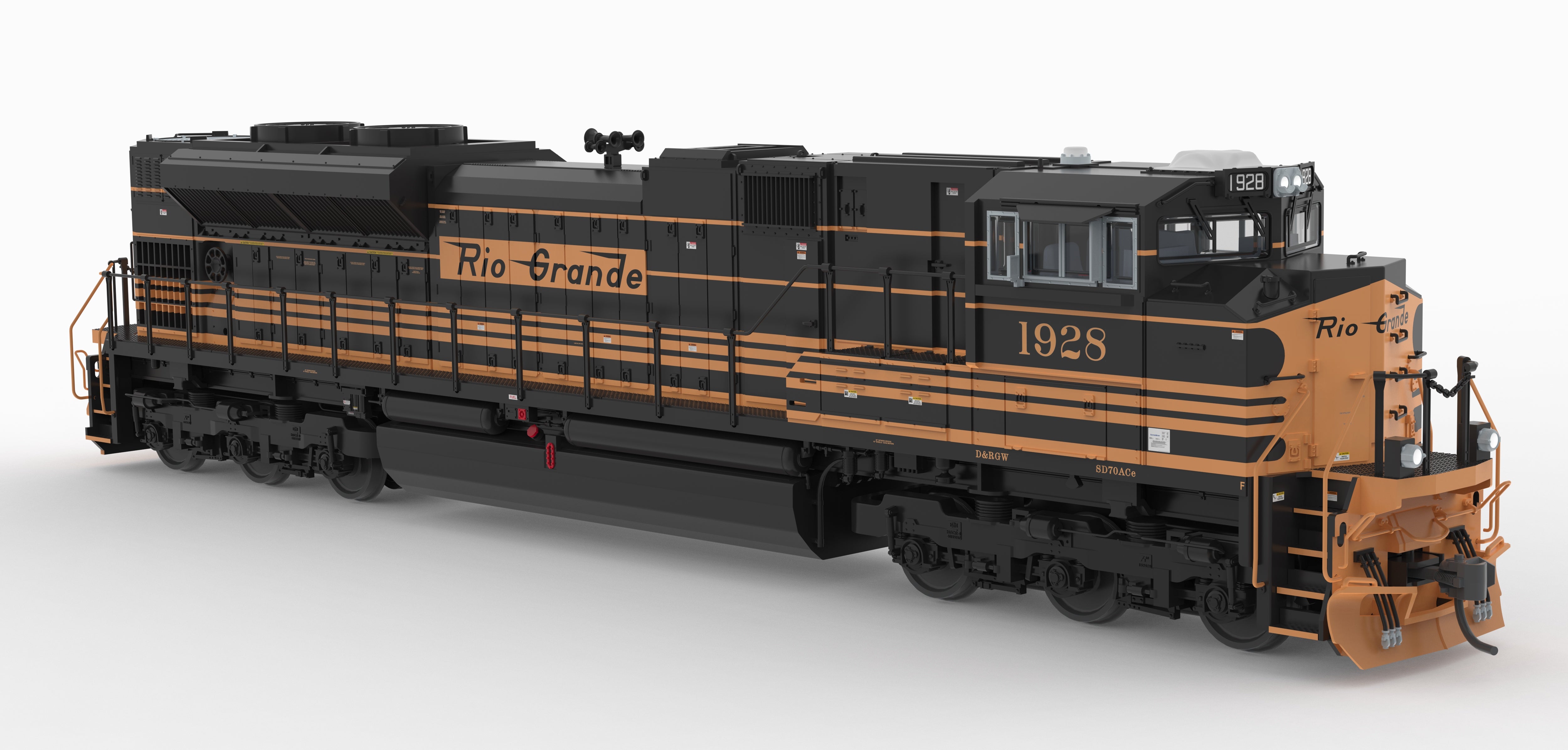 10454 EMD SD70ACe, DRGW 1930, 5-Stripe Scheme, No-Sound / DCC-Ready, HO (Hyacinth Models Exclusive)