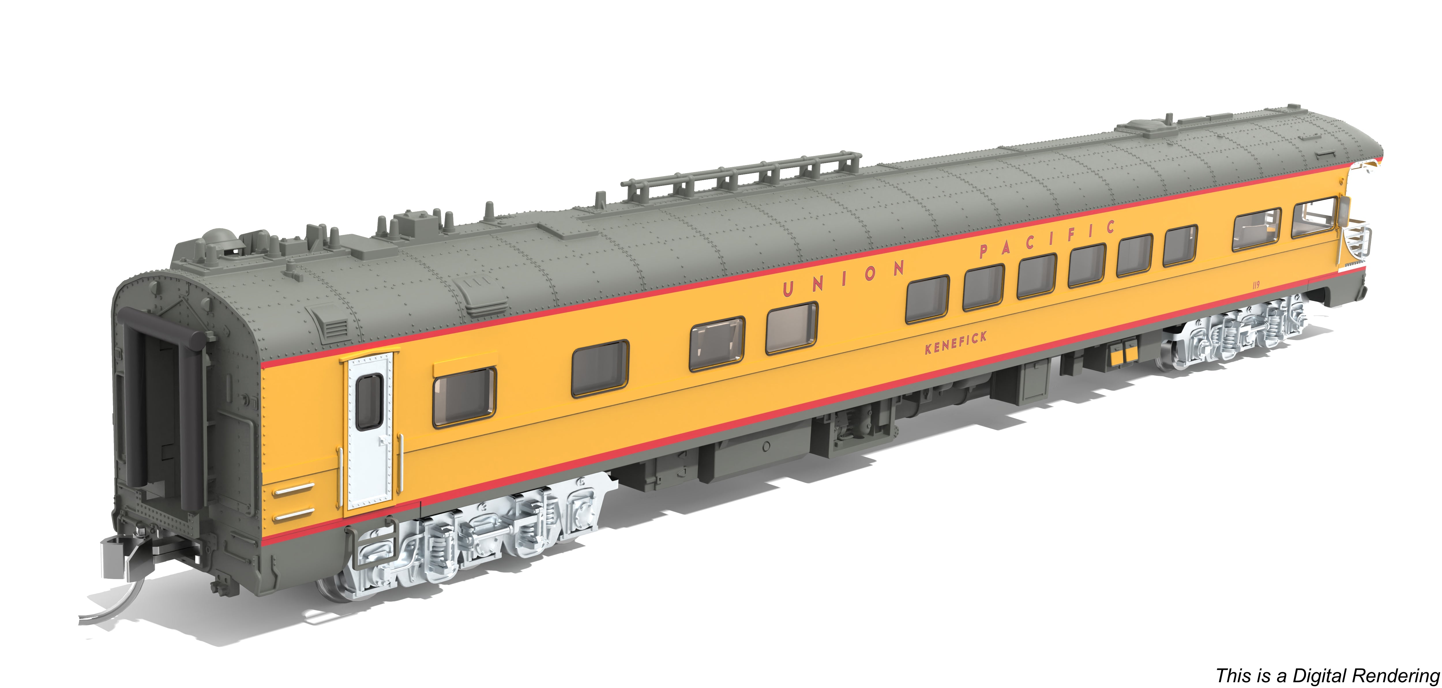 10490 Union Pacific Business Car, UP #119 "Kenefick", UP Shield on Rear, N Scale