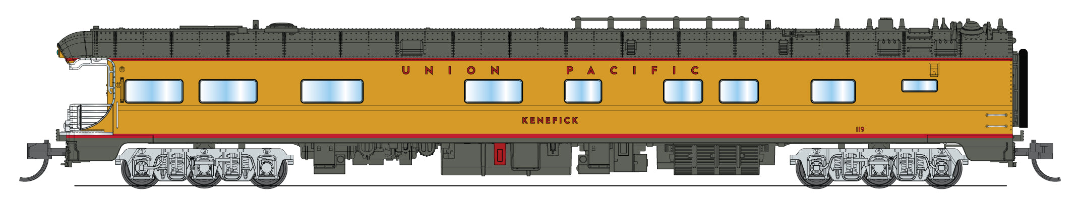10491 Union Pacific Business Car, UP #119 "Kenefick", "Big Boy Tour" Drumhead, N Scale