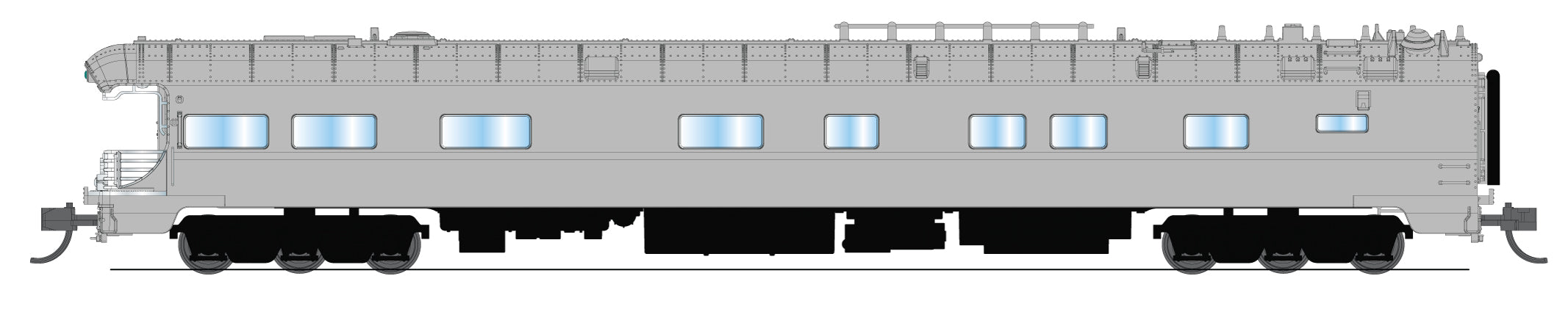 10495 Union Pacific Business Car, Painted Primer Gray w/ Black Trucks, N Scale