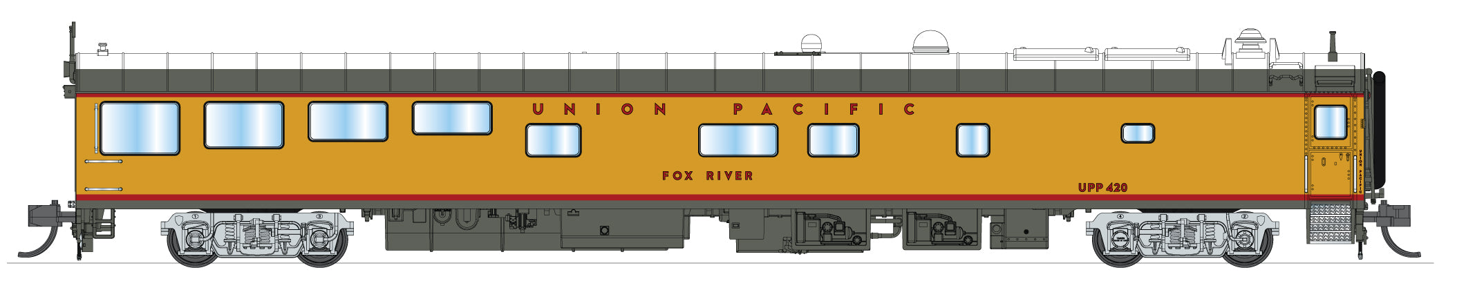 10501 Union Pacific Track Inspection Car, "Fox River", 2006 - Present Appearance, N