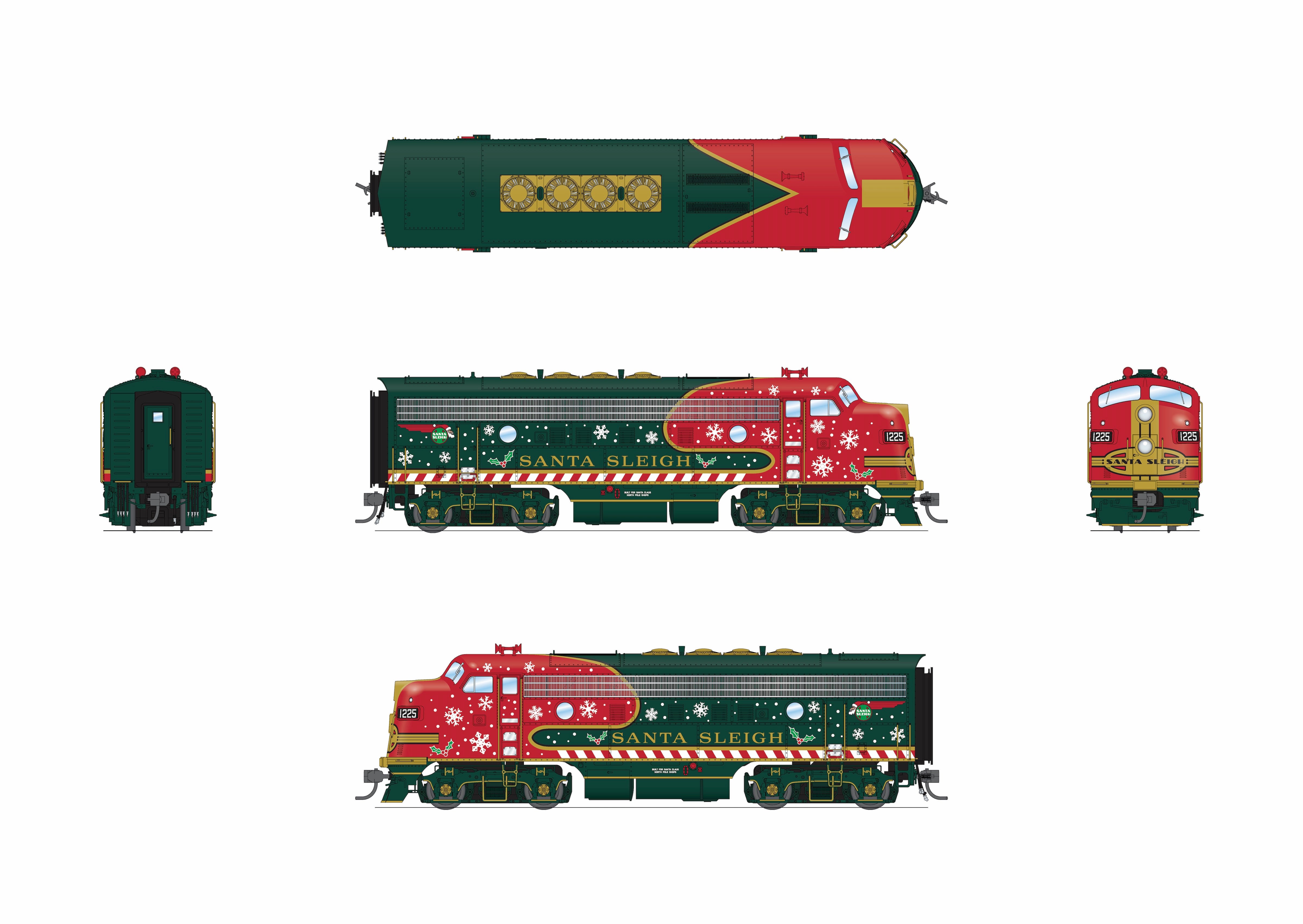 10512 EMD F3, Santa's Sleigh Scheme, Paragon4 Sound/DC/DCC, HO (Trainworld Exclusive)