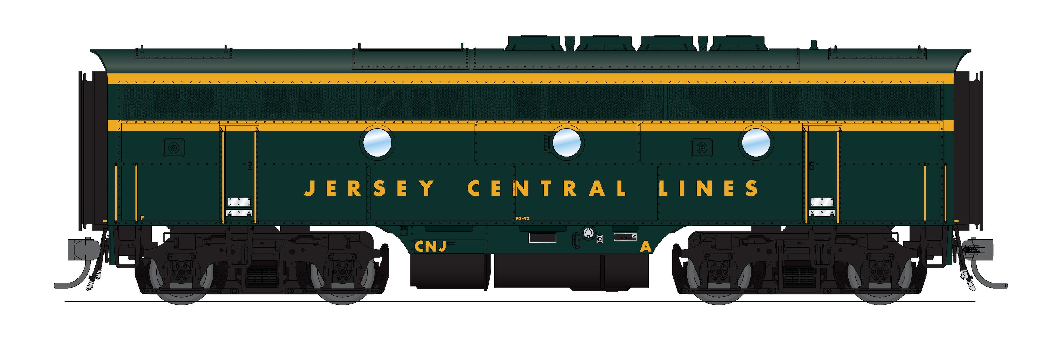 10536 EMD F3 A/B, CNJ 53/1A, Green & Yellow, A-unit Paragon4 Sound/DC/DCC, Unpowered B, HO