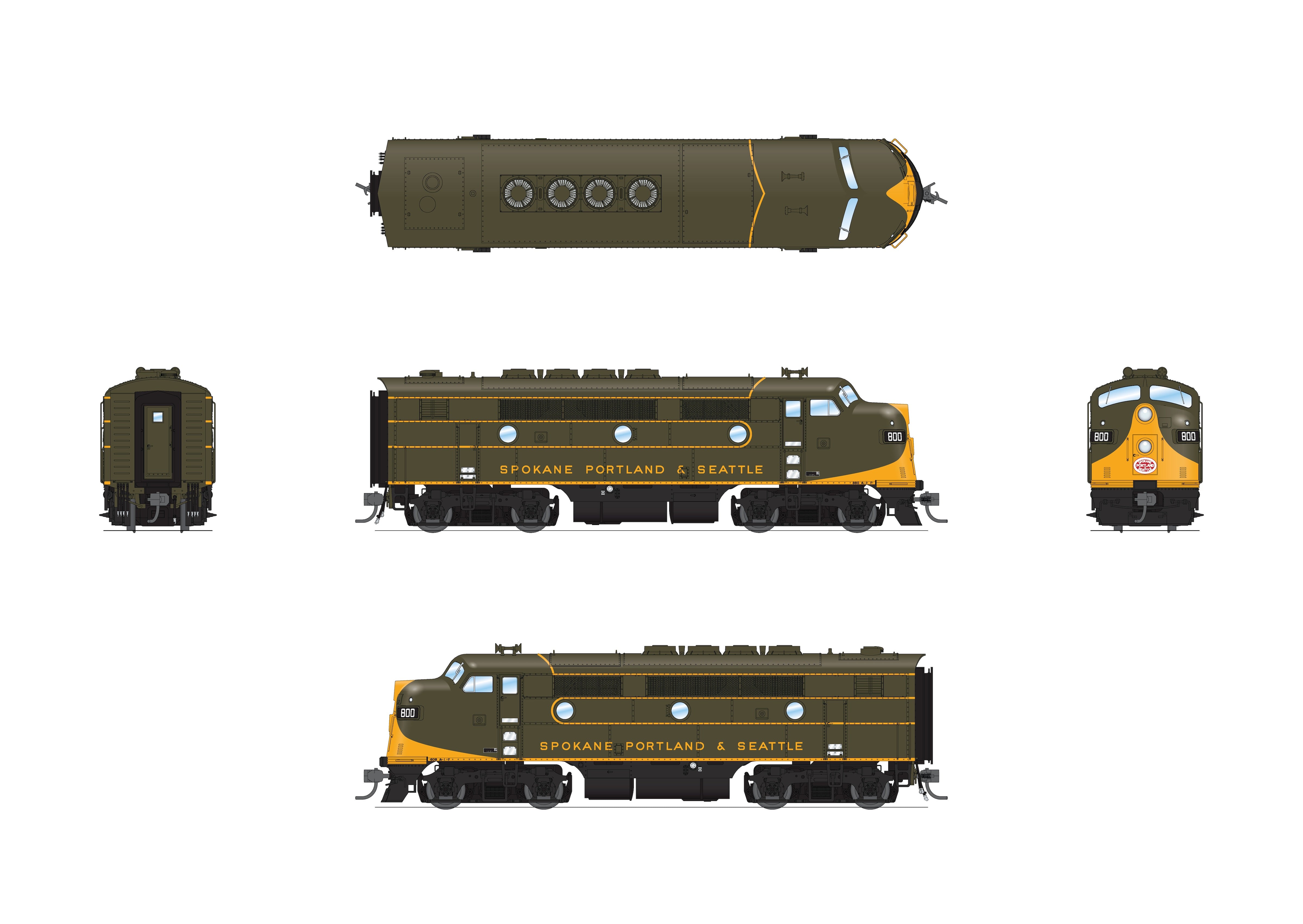 10547 EMD F3A, SP&S 801, Hourglass Scheme, No-Sound / DCC-Ready, HO