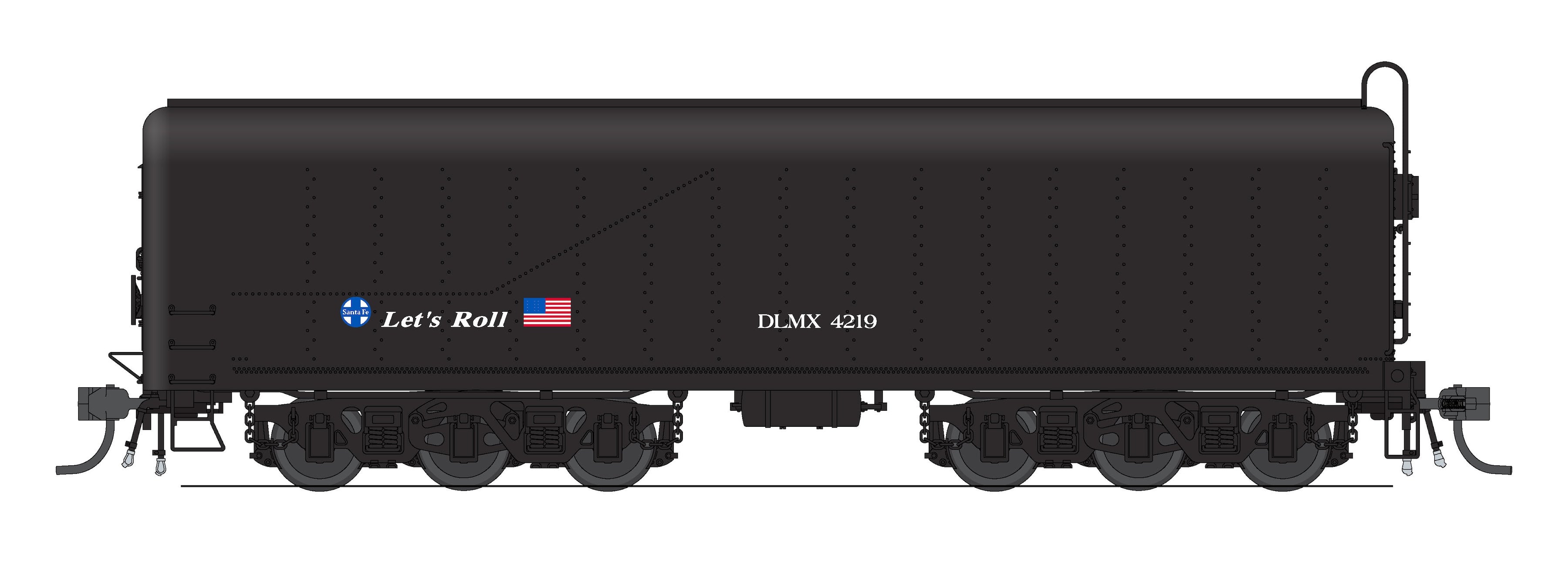 10571 DLMX 4219 Auxiliary Water Tender, "Let's Roll" ATSF, HO Scale