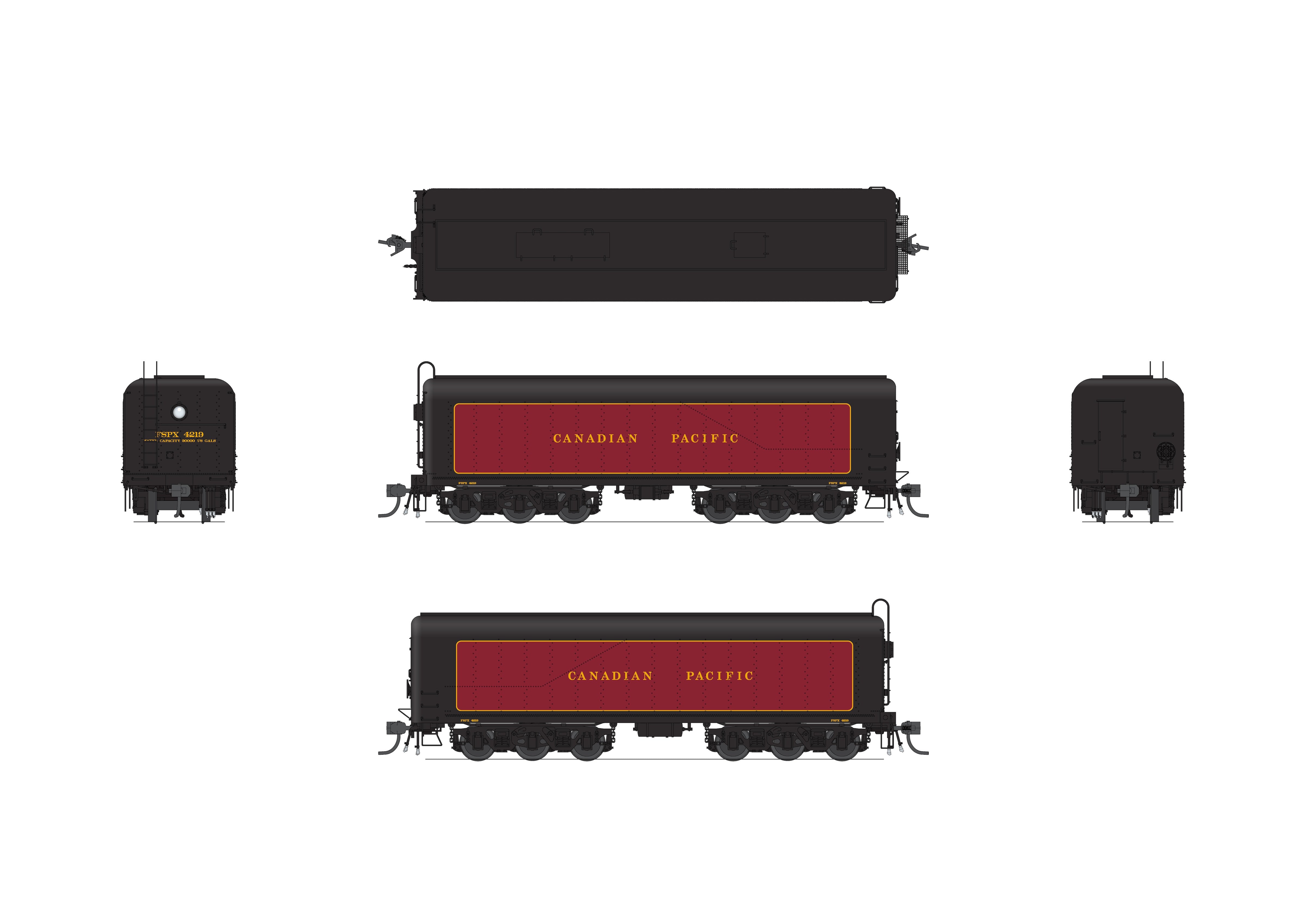 10573 DLMX 4219 Auxiliary Water Tender, Canadian Pacific, HO Scale