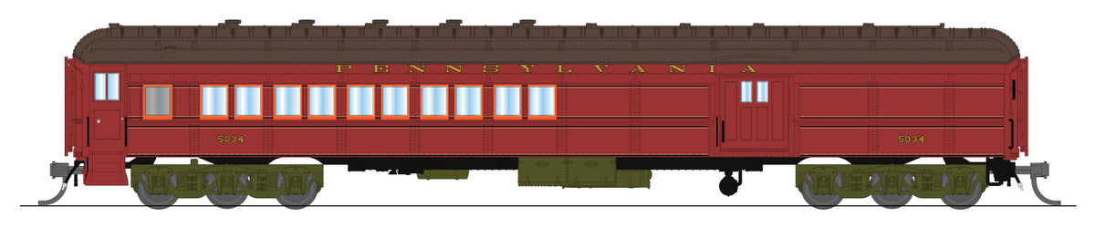 10653 PB70 Coach-Baggage Combine, PRR 5034, 1930's Paint, N Scale
