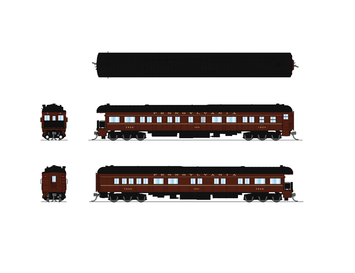 10666 Z74D Business Car, PRR 7509, "Ohio", 1950's Appearance, N Scale