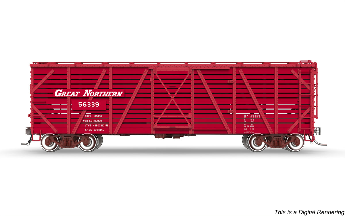 10695 40' Wood Stock Car, GN 56355, Hog Sounds, HO Scale