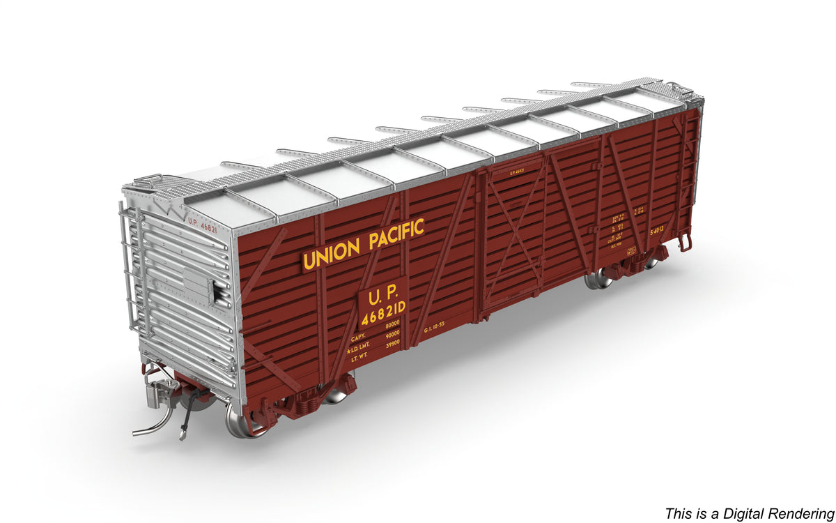 10705 40' Wood Stock Car, UP 46827D, Hog Sounds, HO Scale