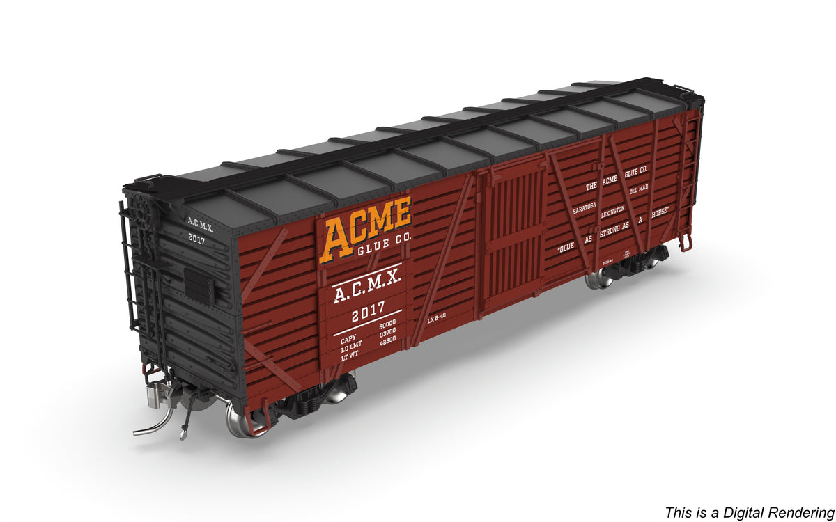 10728 40' Wood Stock Car, Acme Glue Factory 4-Pack, No-Sound, HO Scale (Road Nos. 2032, 2049, 2076, 2093)